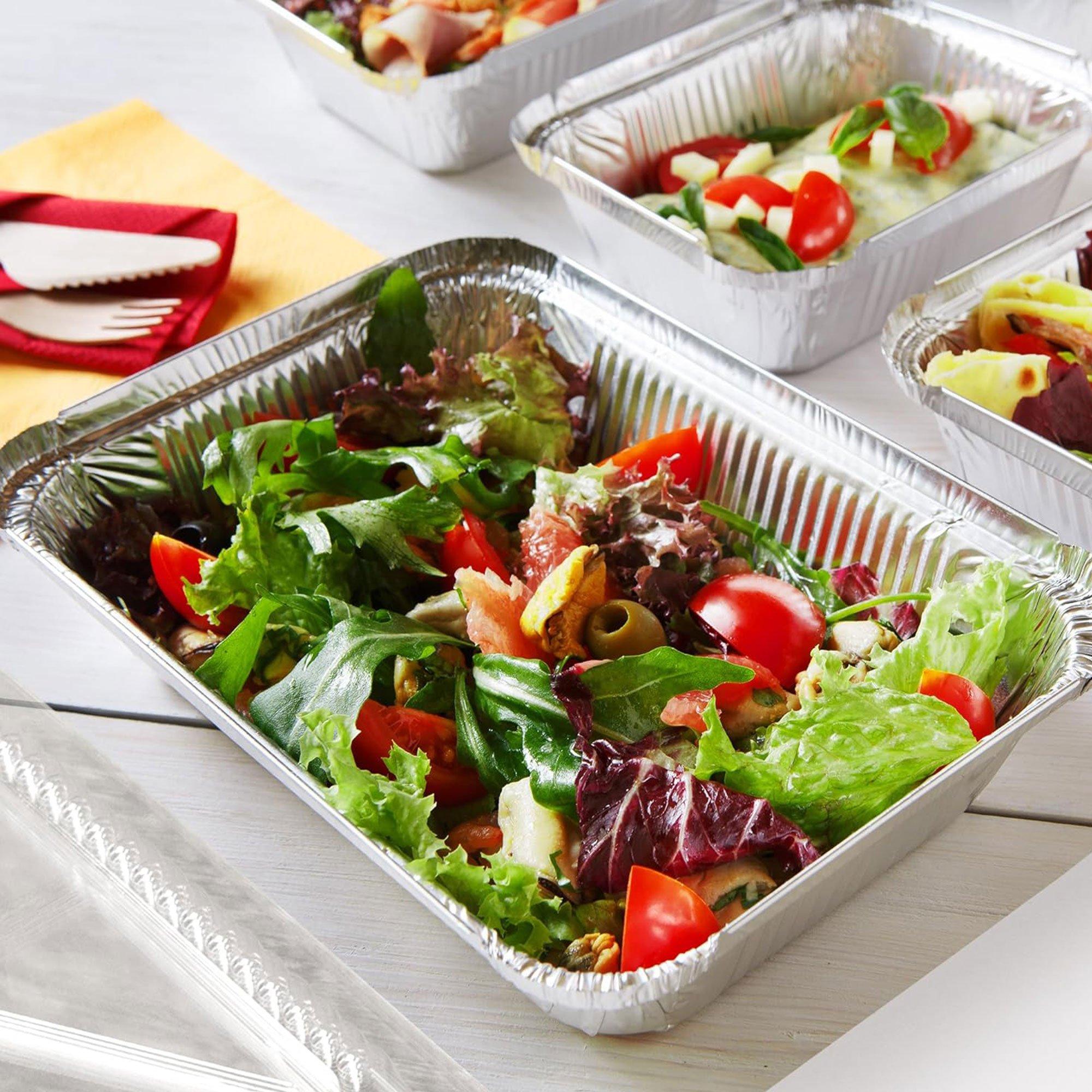 Reusable Rectangular Aluminum Pans with Dome Lids. 8.4in x 6in. 3ct - Image 4