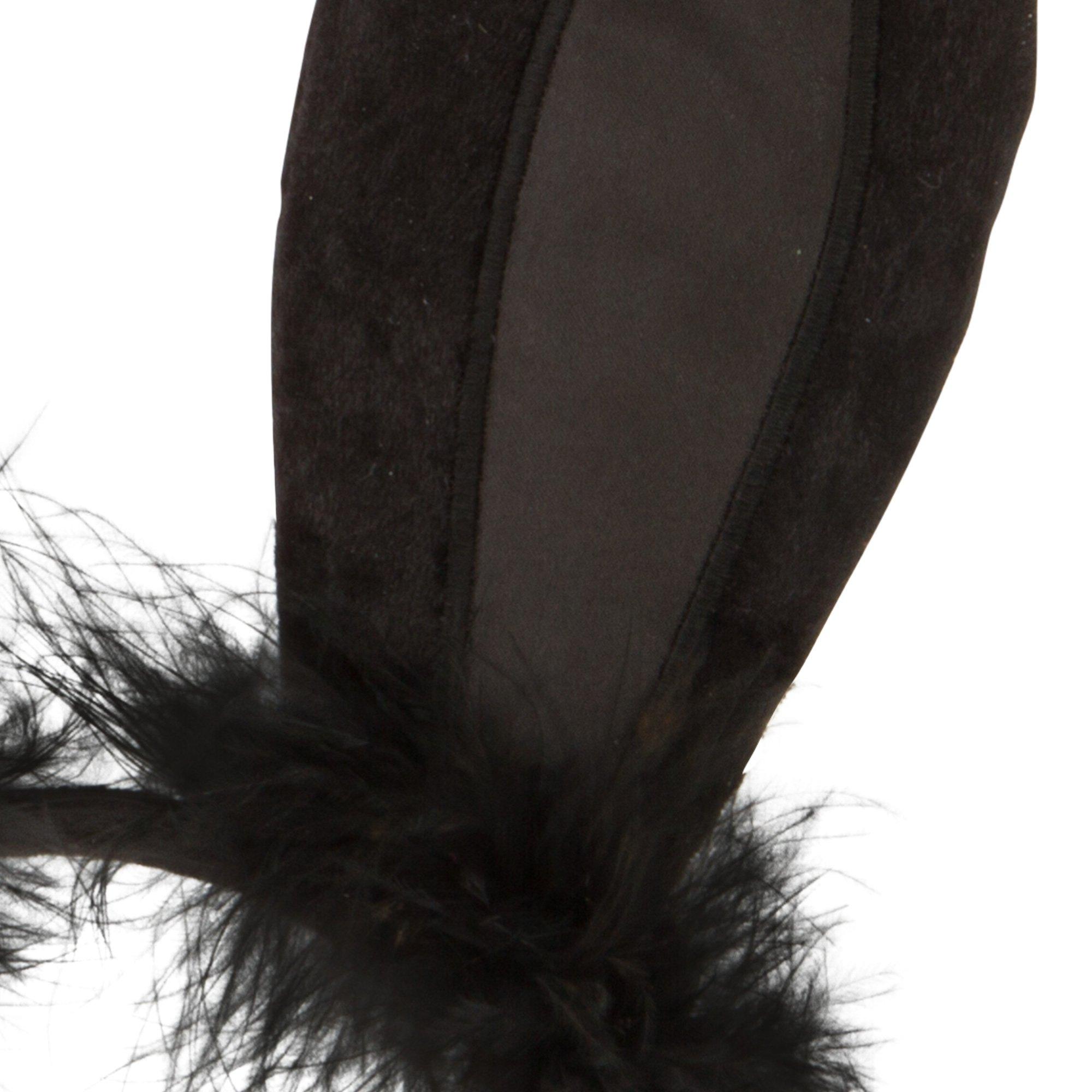 Black Marabou Bunny Ears - Image 3