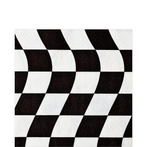 Black & White Checkered Flag Lunch Napkins 16ct