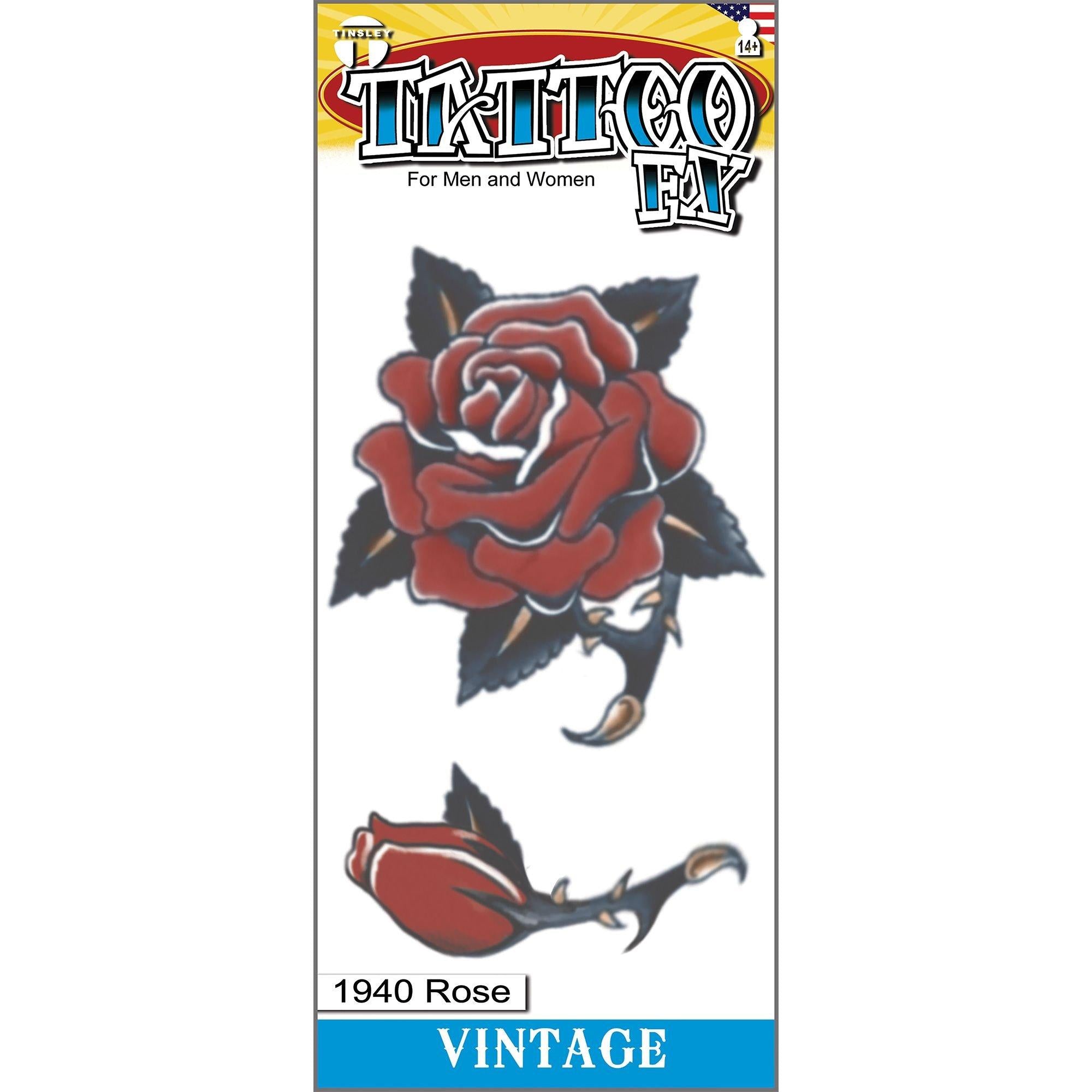 Thorny Rose Tattoos. 1 Sheet