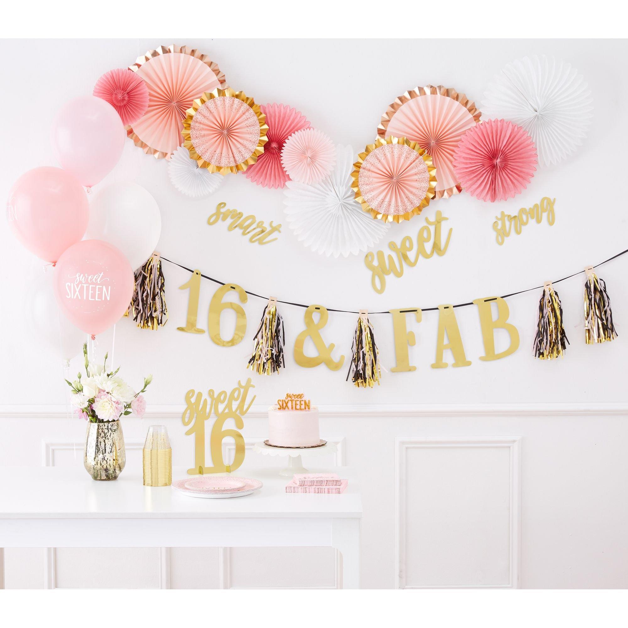Rose Gold & Pink Sweet 16 Lunch Napkins 16ct - Image 3