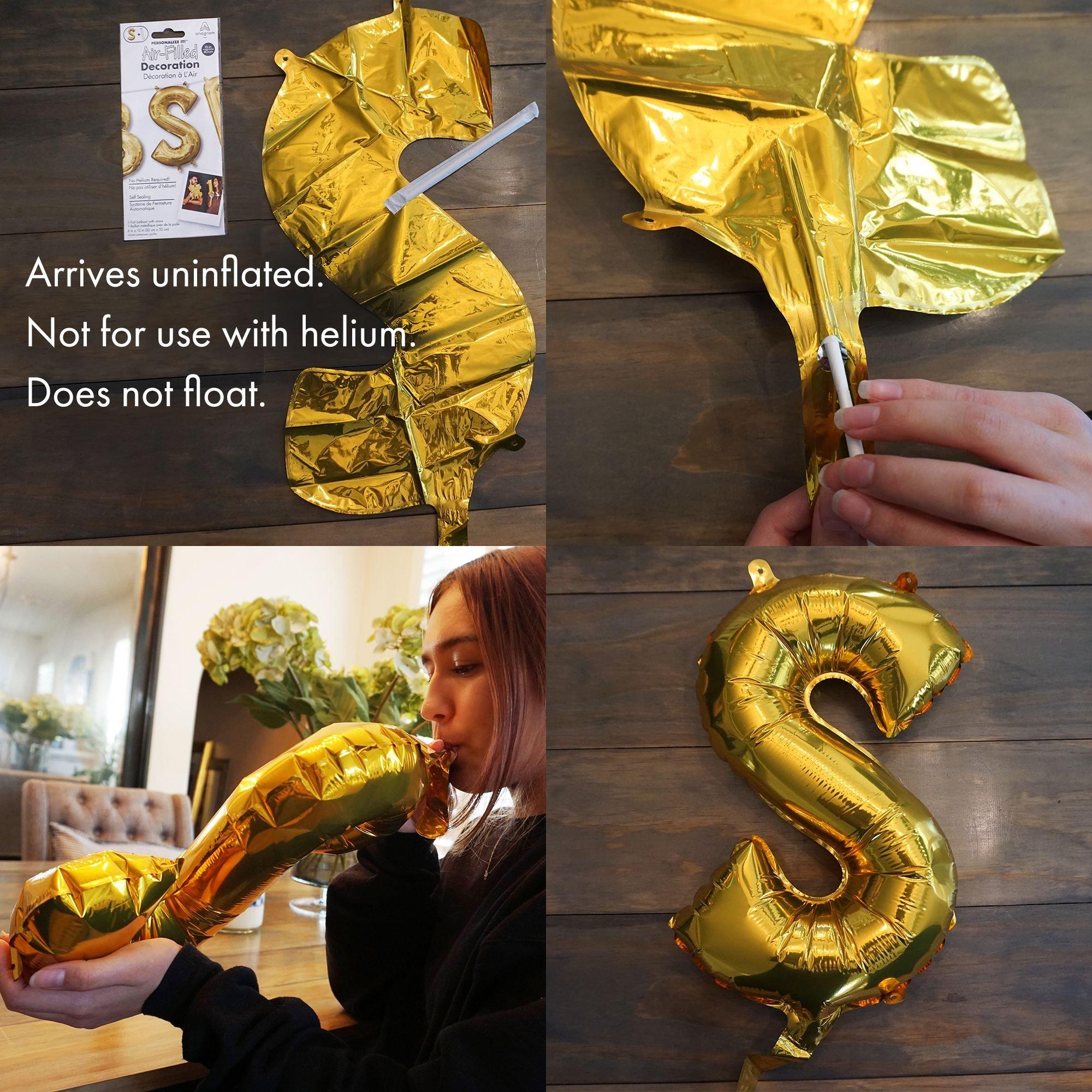 Air-Filled Rose Gold It's A Girl Cursive Letter Balloon Banners - Image 2