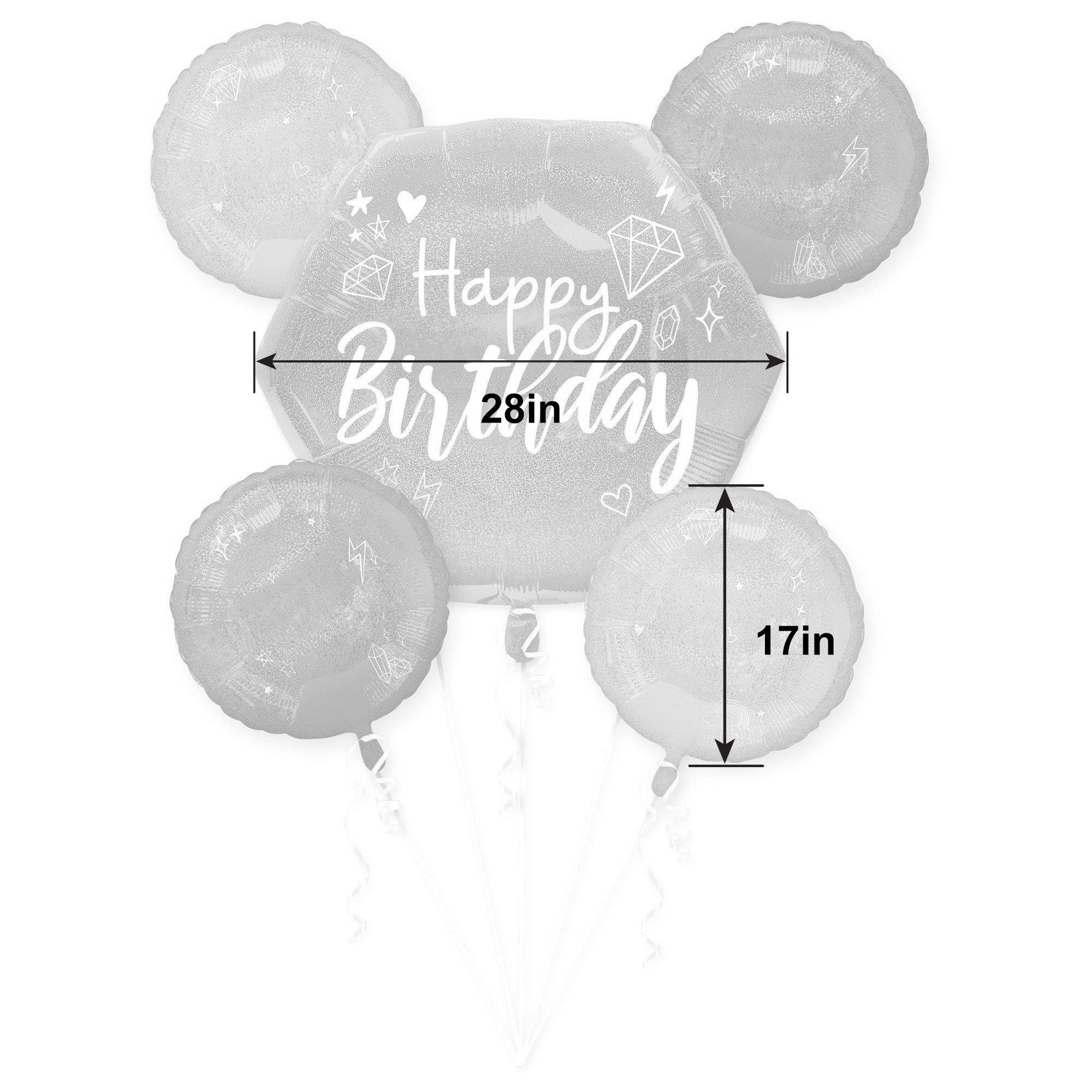 Ombre Sparkle Birthday Foil Balloon Bouquet. 5pc - Image 2