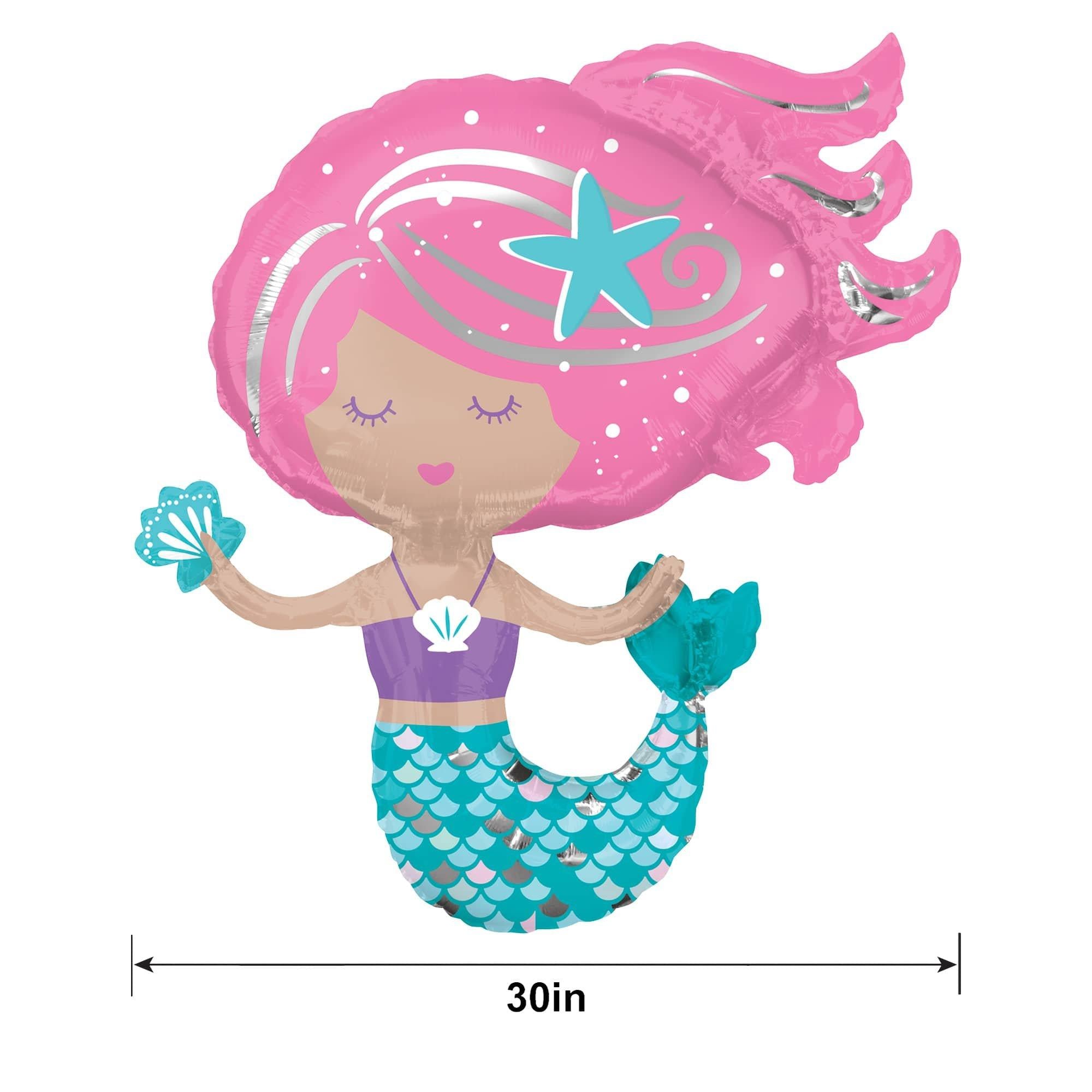 Shimmering Mermaid Foil Balloon. 30in - Image 6