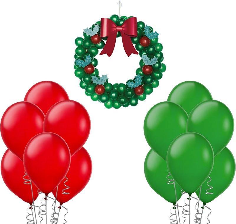 DIY Air-Filled Christmas Latex Balloon Wreath Kit. 37in - Image 2