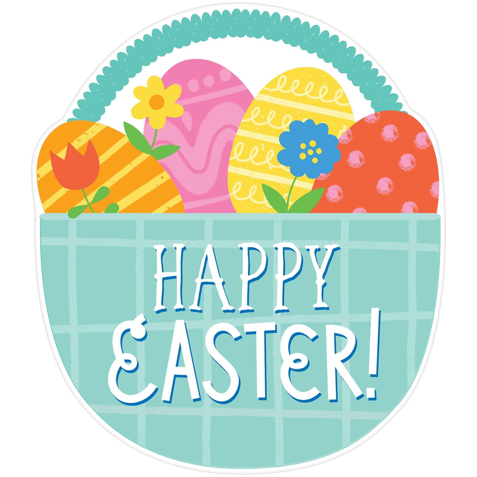 Happy Easter Basket Cardstock Cutout. 8.9in x 11in
