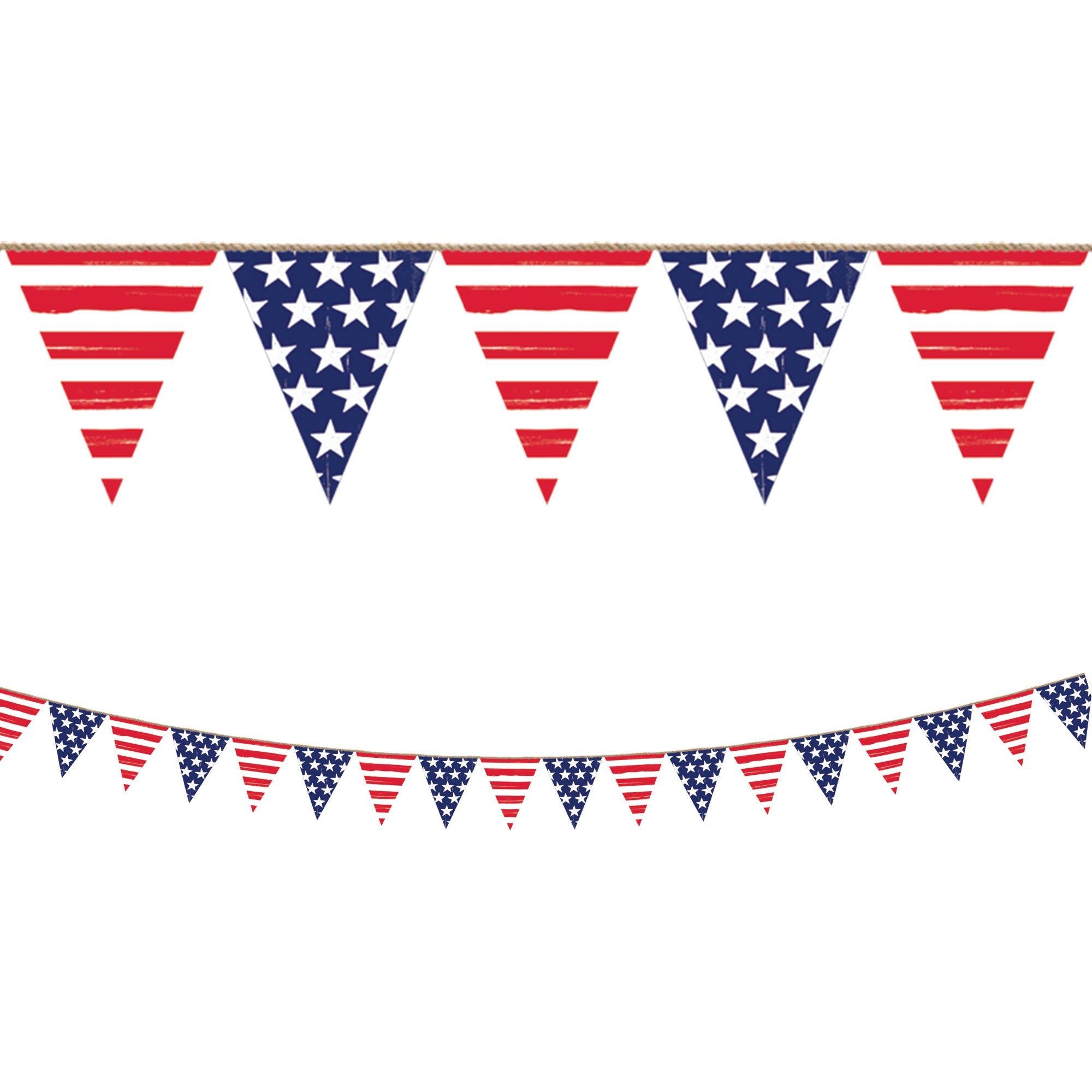 Patriotic Stars & Stripes Pennant Banner. 12.5ft - Image 2