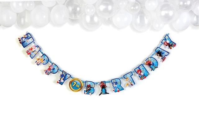 Sonic the Hedgehog Cardstock Birthday Banner Kit. 10.5ft - Image 2
