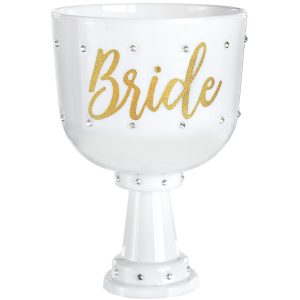 White Plastic Bride Goblet. 26oz