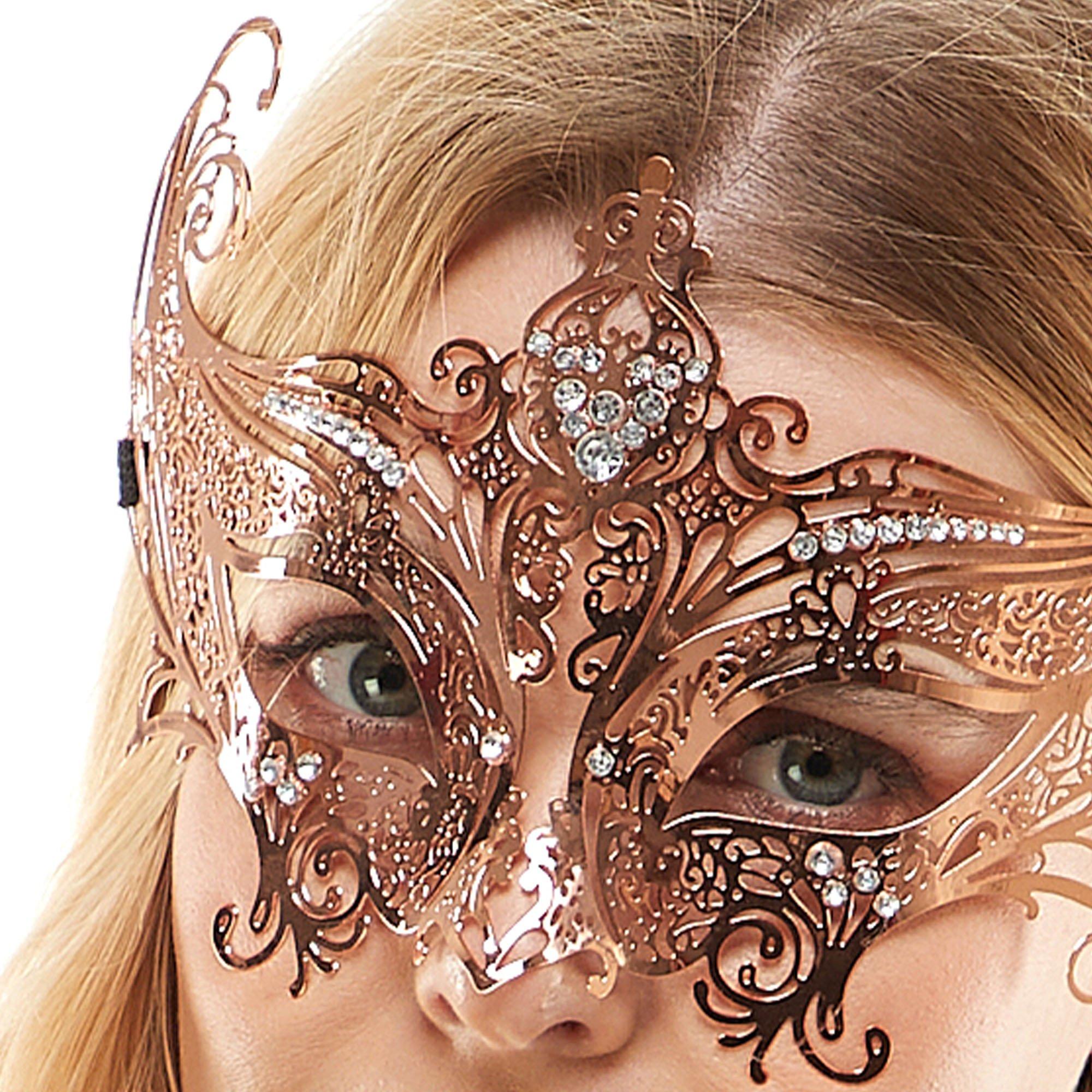 Adult Rose Gold Masquerade Mask - Image 2