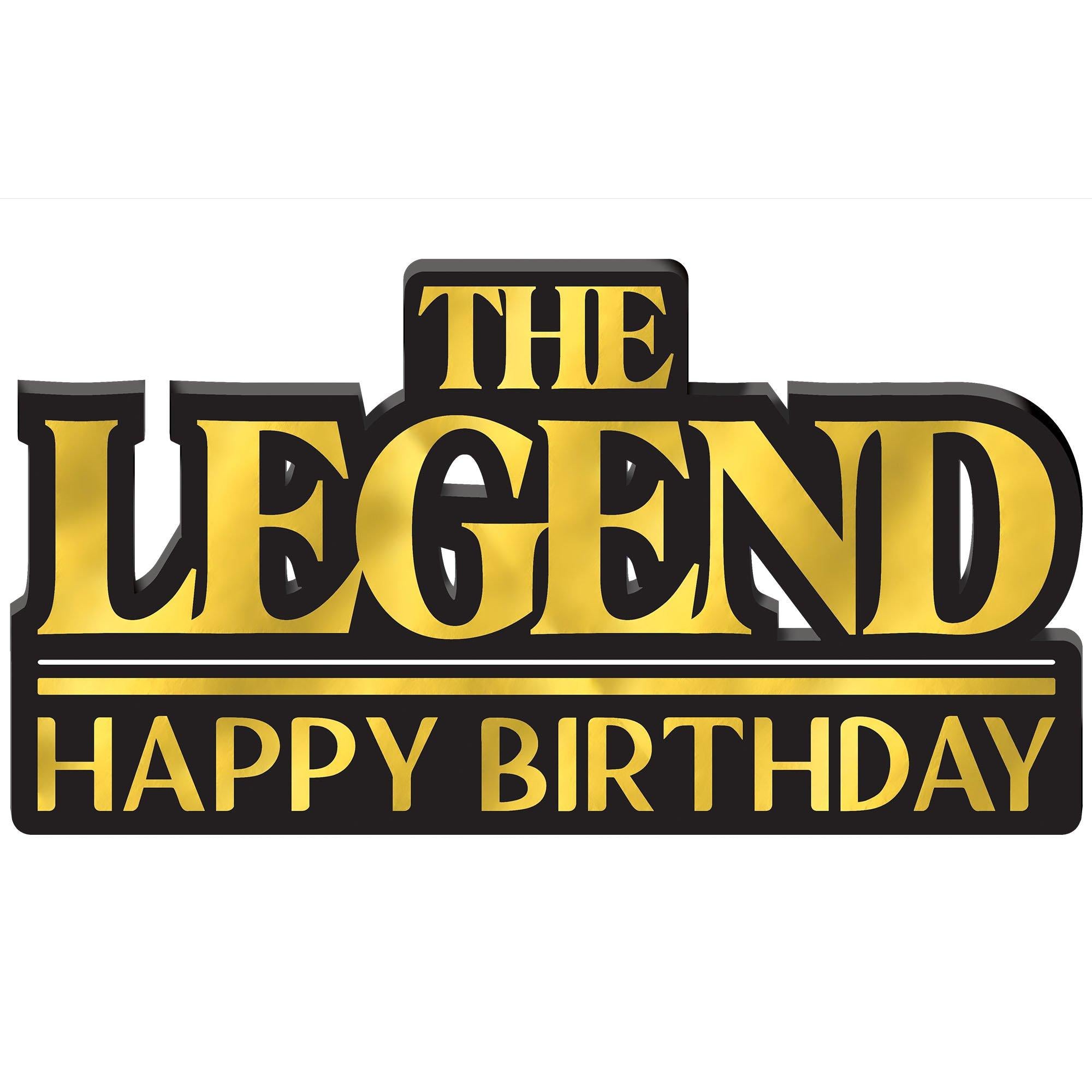 Black & Metallic Gold The Legend Happy Birthday MDF Standing Sign. 13.5in x 5.6in - Better With Age