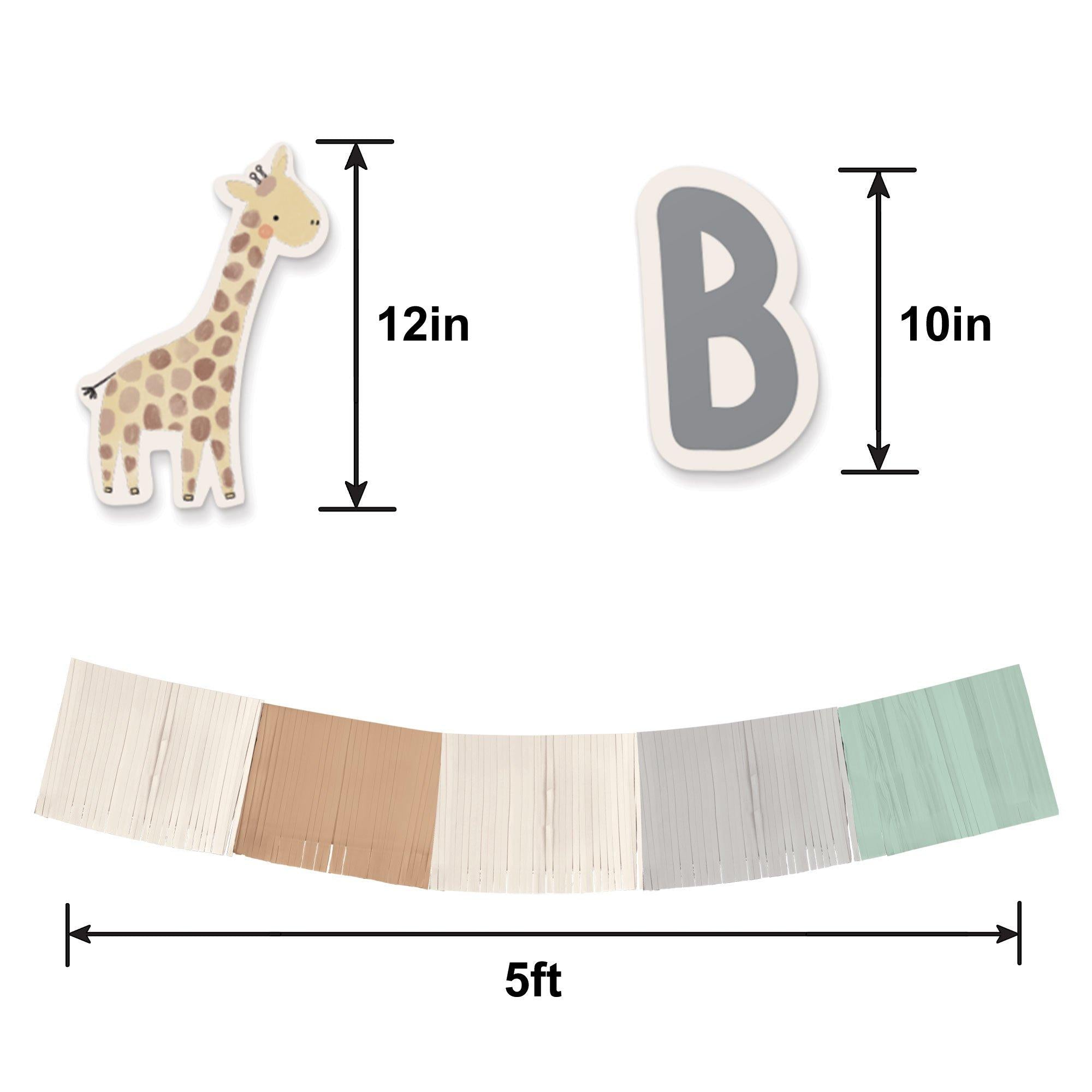 Hello Baby Soft Jungle Baby Shower Fringe Banner Backdrop with Cutouts. 5ft x 4.8ft - Image 4