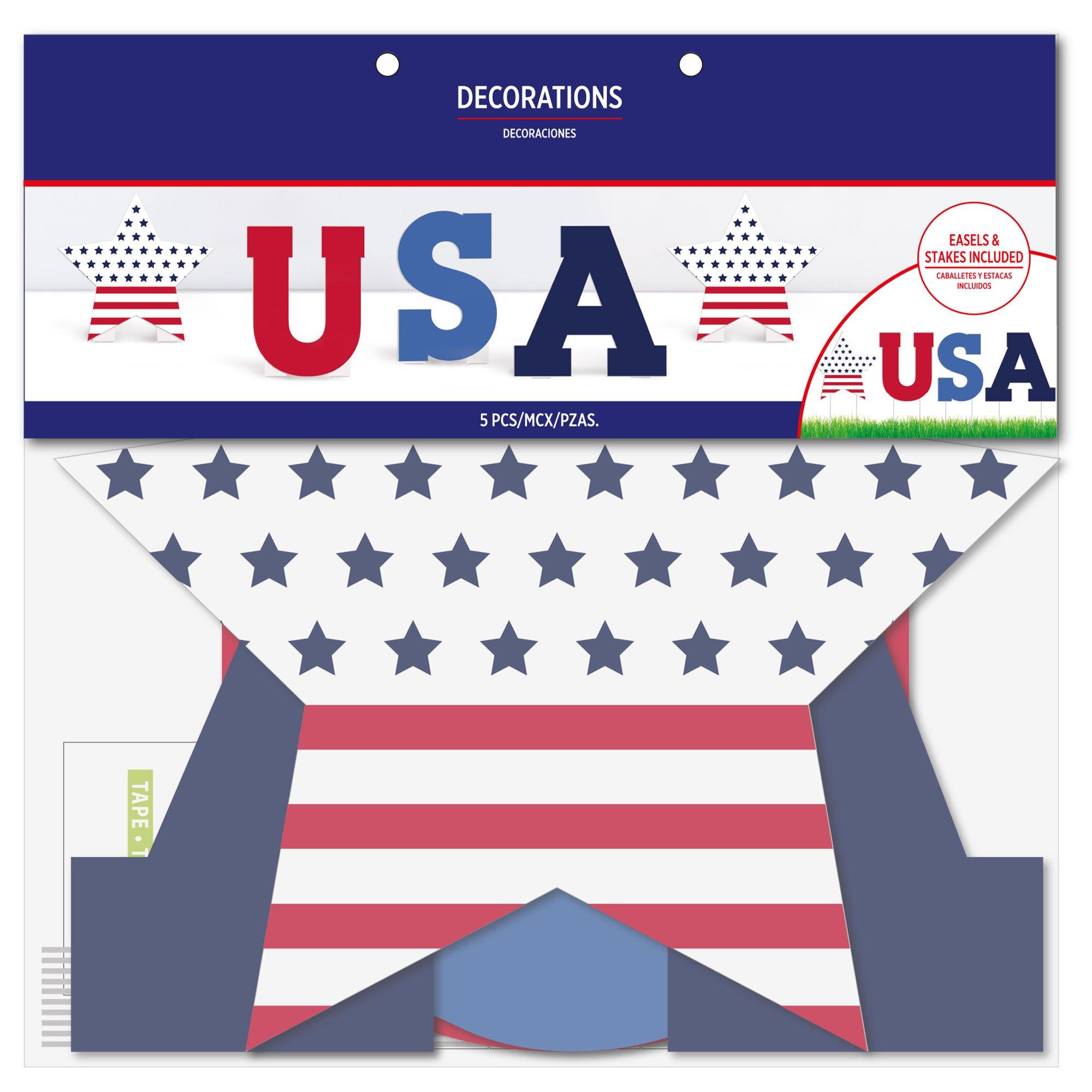 USA & Stars Icons Corrugated Plastic Yard Sign Set. 16.9in x 19in - Image 5