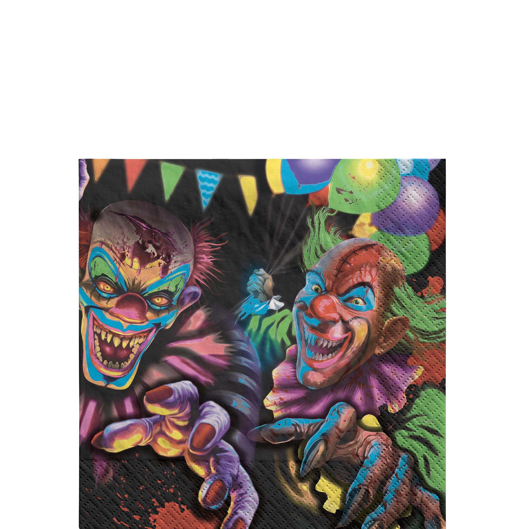 Creepy Carnival Black Light Reactive Paper Beverage Napkins. 5in. 40ct