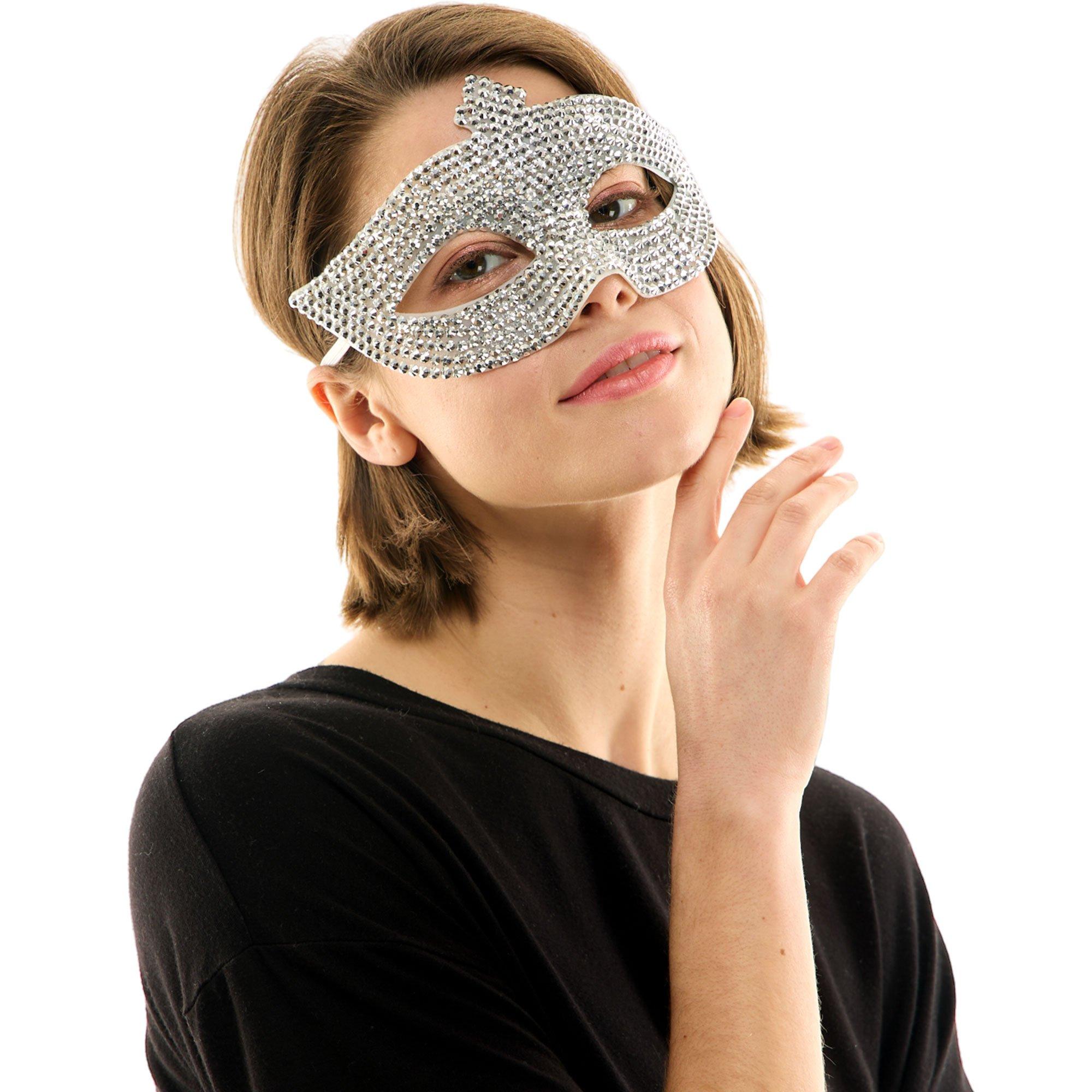 Silver Rhinestone Eye Mask - Image 2