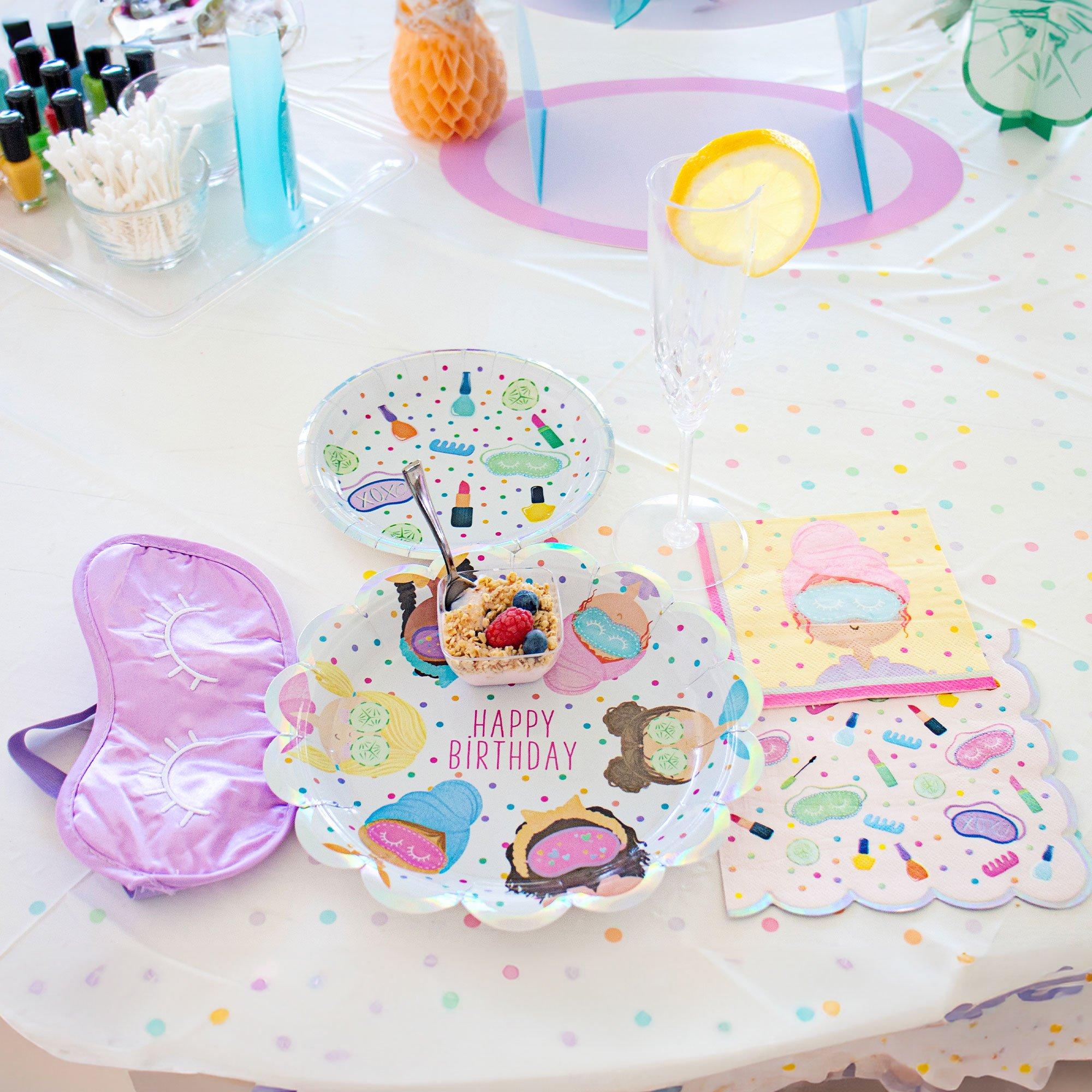 Spa Party Paper Dessert Plates. 7in. 8ct - Image 2