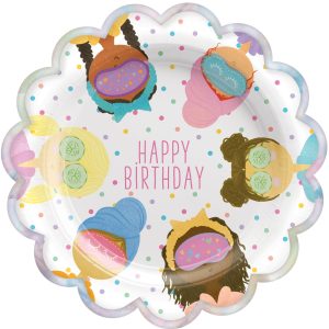 Spa Party Birthday Paper Lunch Plates. 9in. 8ct