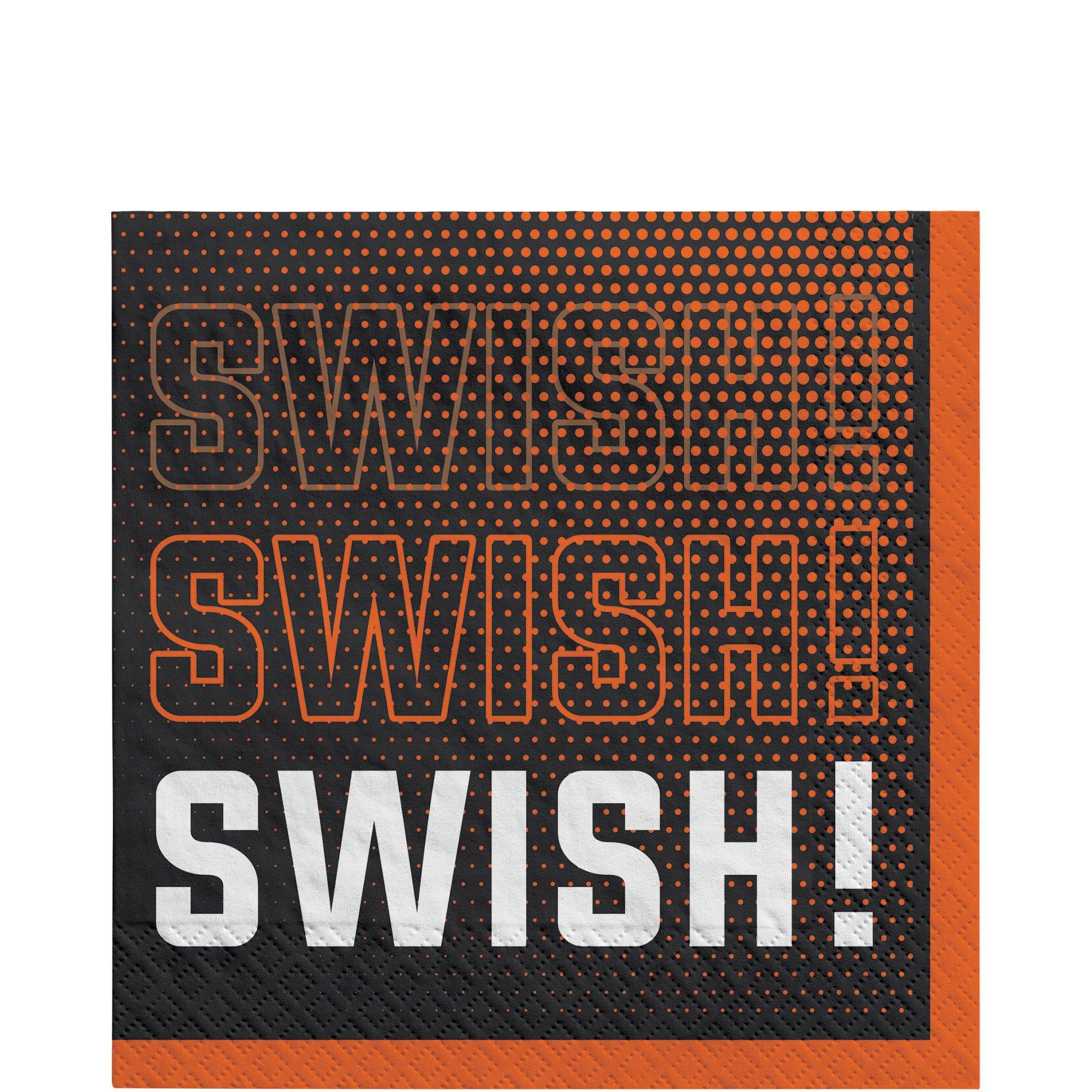 Swish Basketball Paper Lunch Napkins. 6.5in. 40ct - Alley Oop