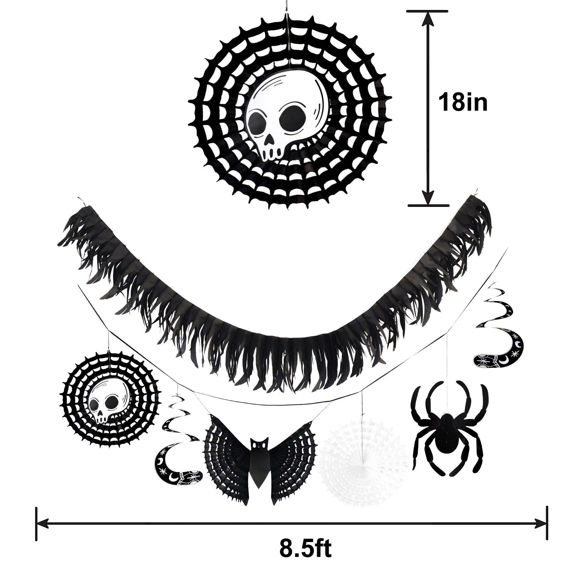 Spellbound Halloween Honeycomb & Tissue Banner Set. 8.5ft. 2pc - Image 6