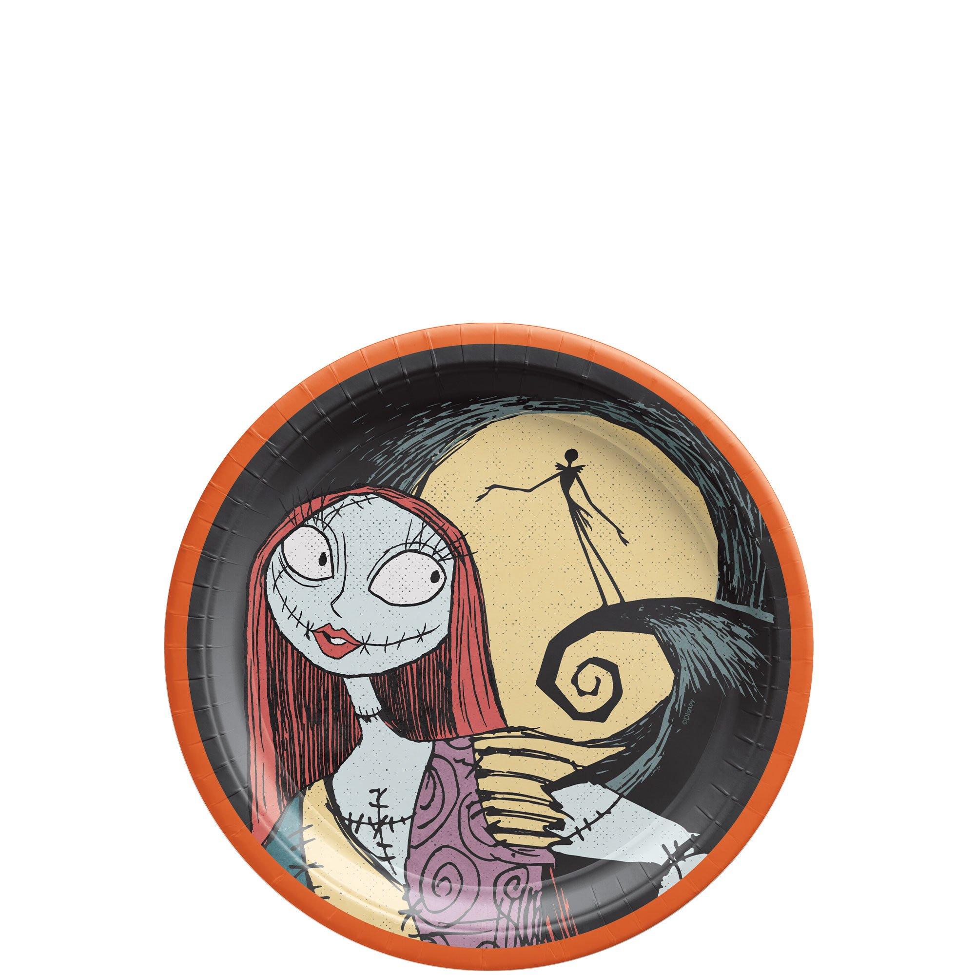 Sally & Spiral Hill Paper Dessert Plates. 6.75in. 18ct - The Nightmare Before Christmas