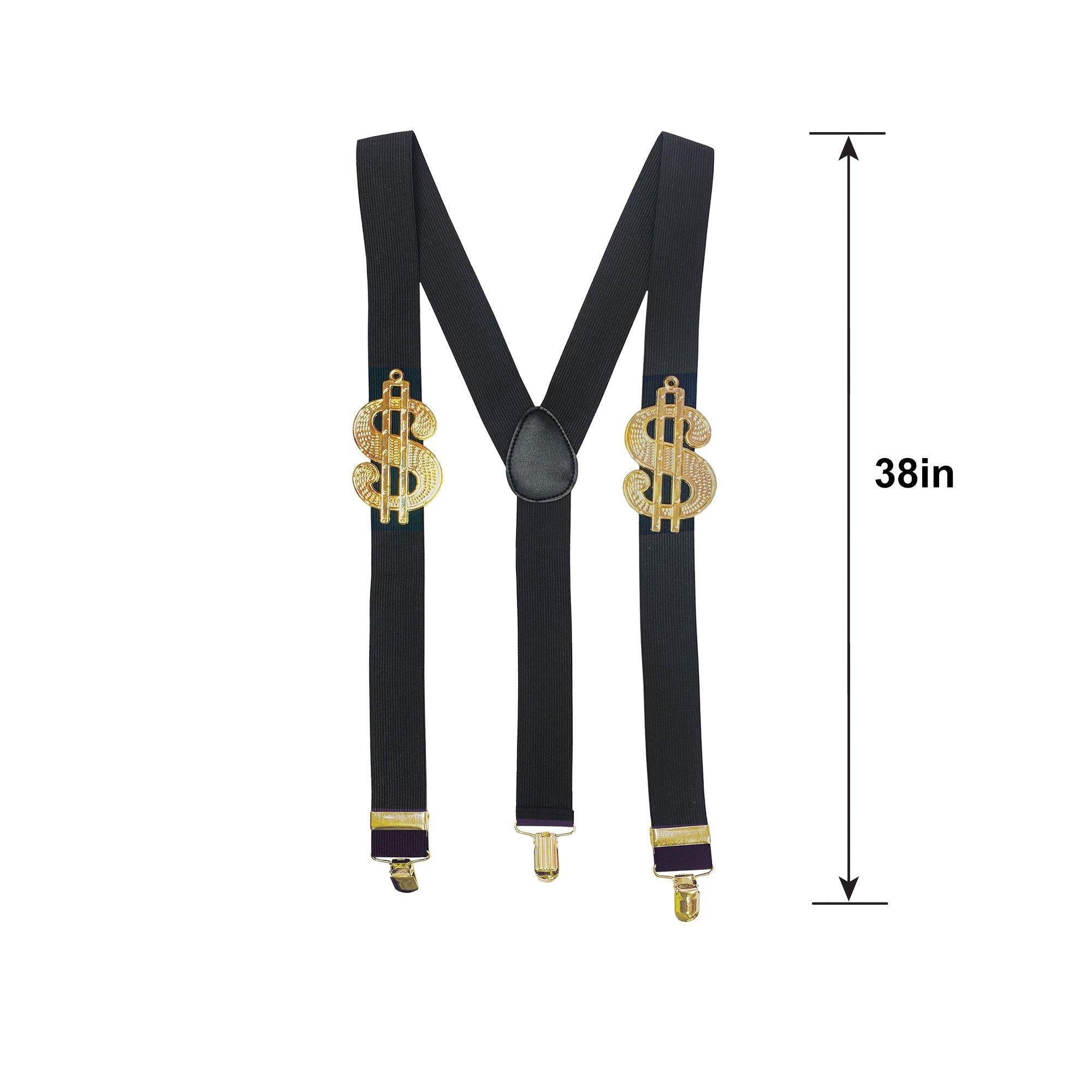 Adult Gold Dollar Sign Suspenders - Image 3
