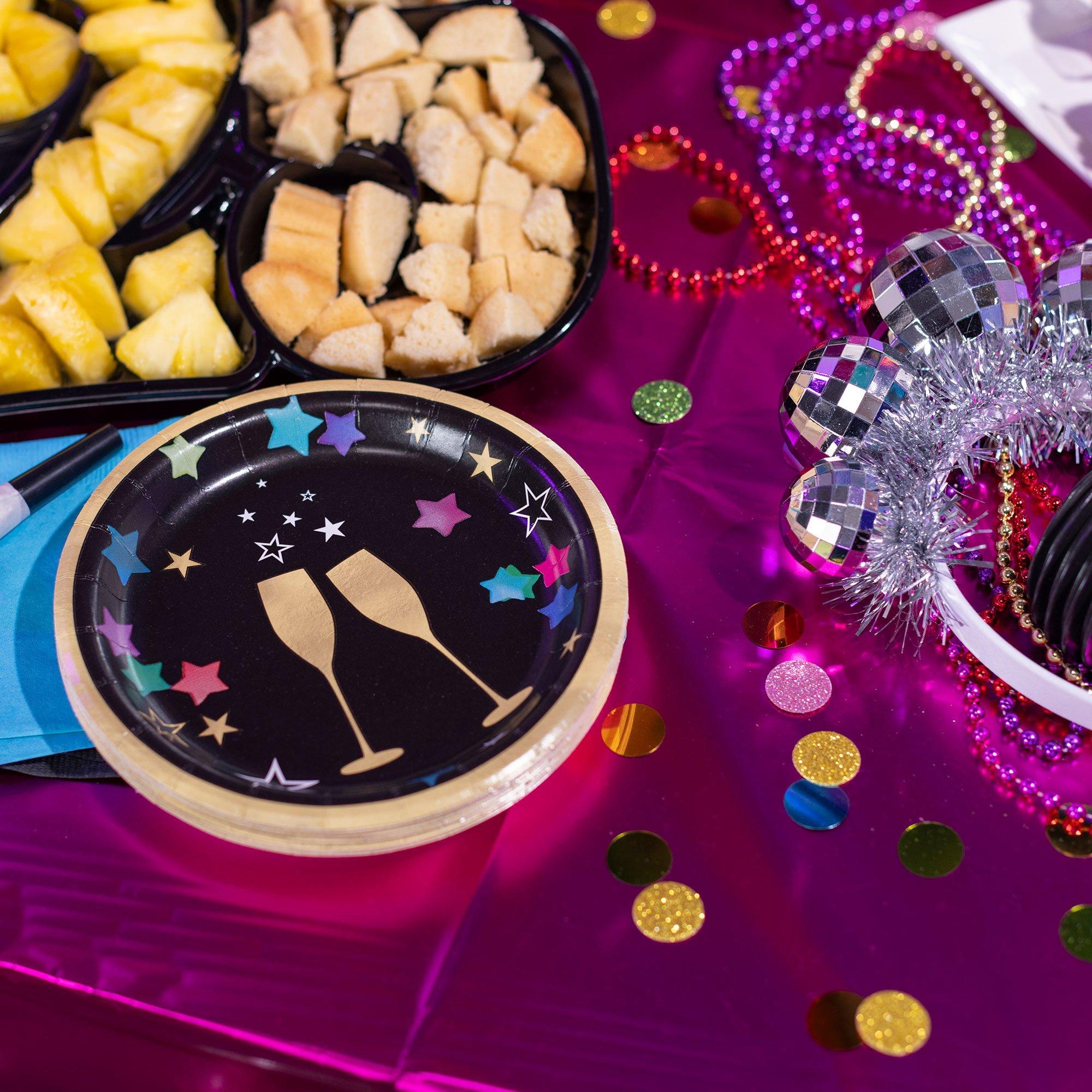 Starlight Clinking Glasses Paper Dessert Plates. 6.75in. 20ct - Image 2