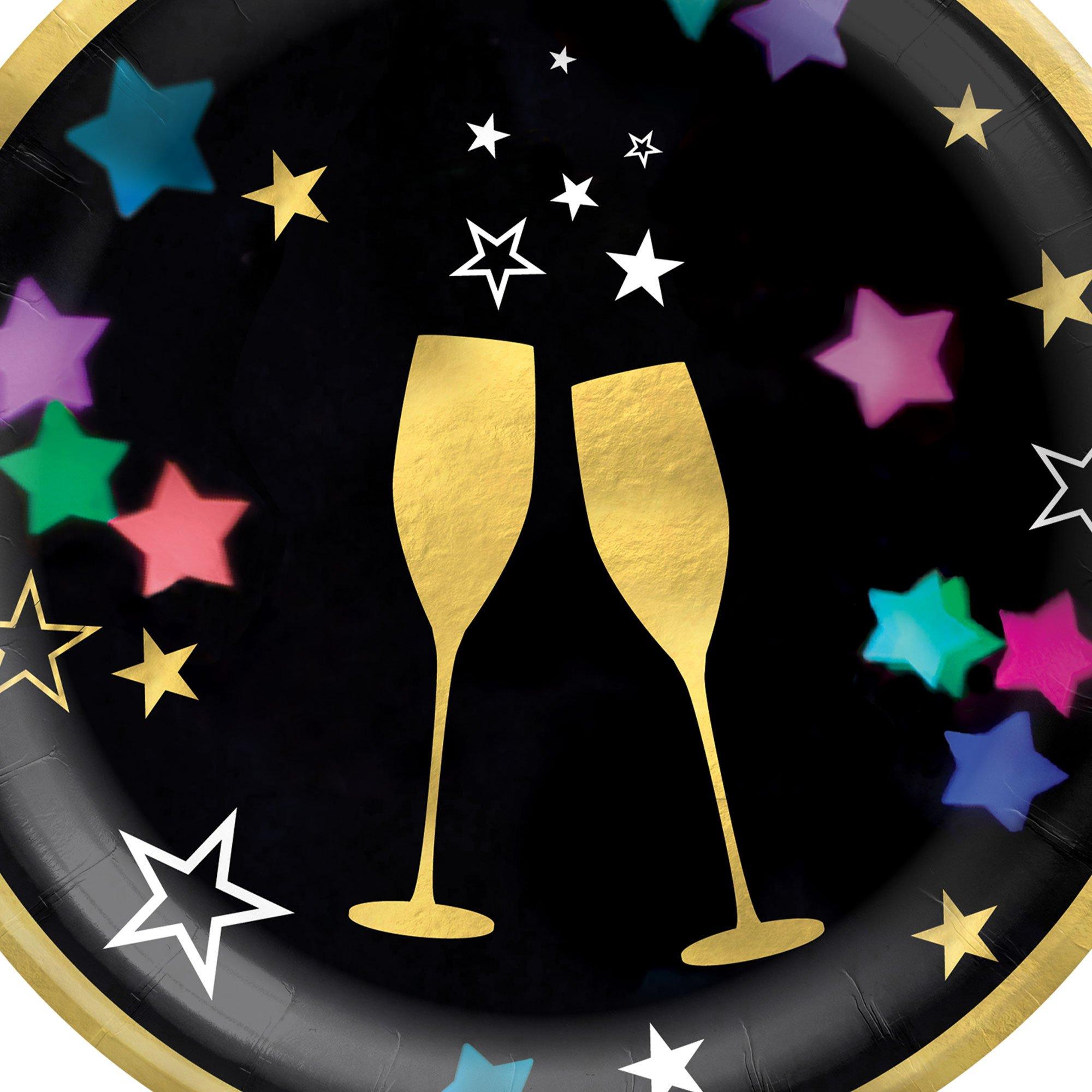 Starlight Clinking Glasses Paper Dessert Plates. 6.75in. 20ct - Image 4