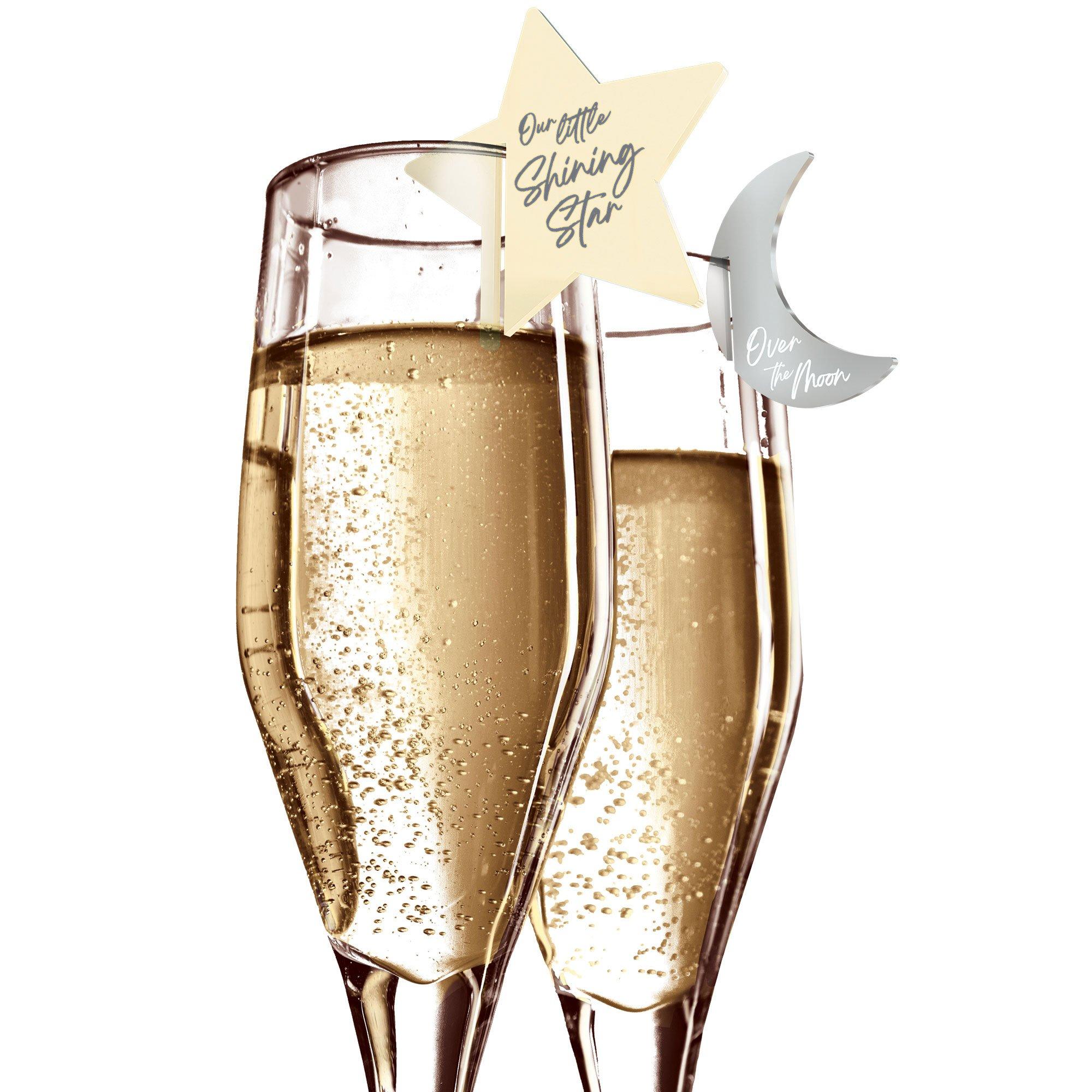 Over the Moon Baby Shower Acrylic Drink Charms. 10ct - Image 4