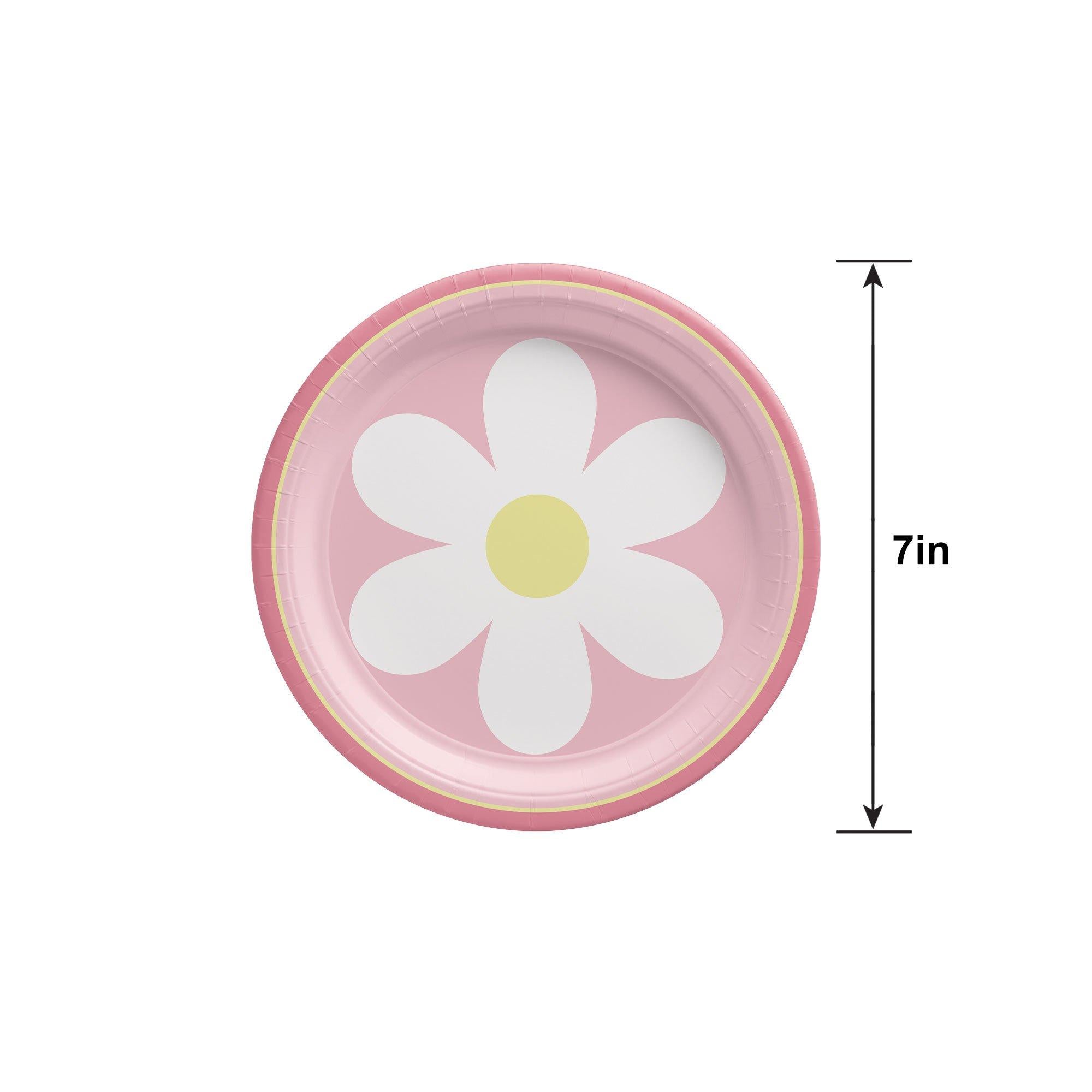 Pink Little Daisy Paper Dessert Plates. 7in. 8ct - Image 4