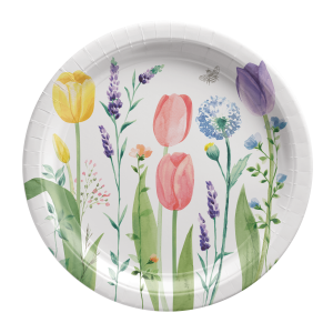 Tulip Garden Paper Lunch Plates. 8ct