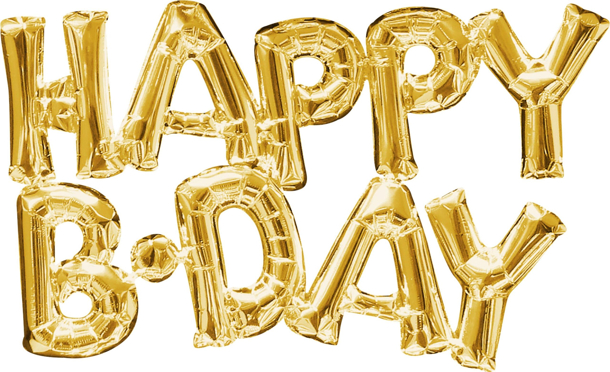 Air-Filled Happy B-Day Letter Balloon Banners. 2pc. Assorted Colors - Image 2