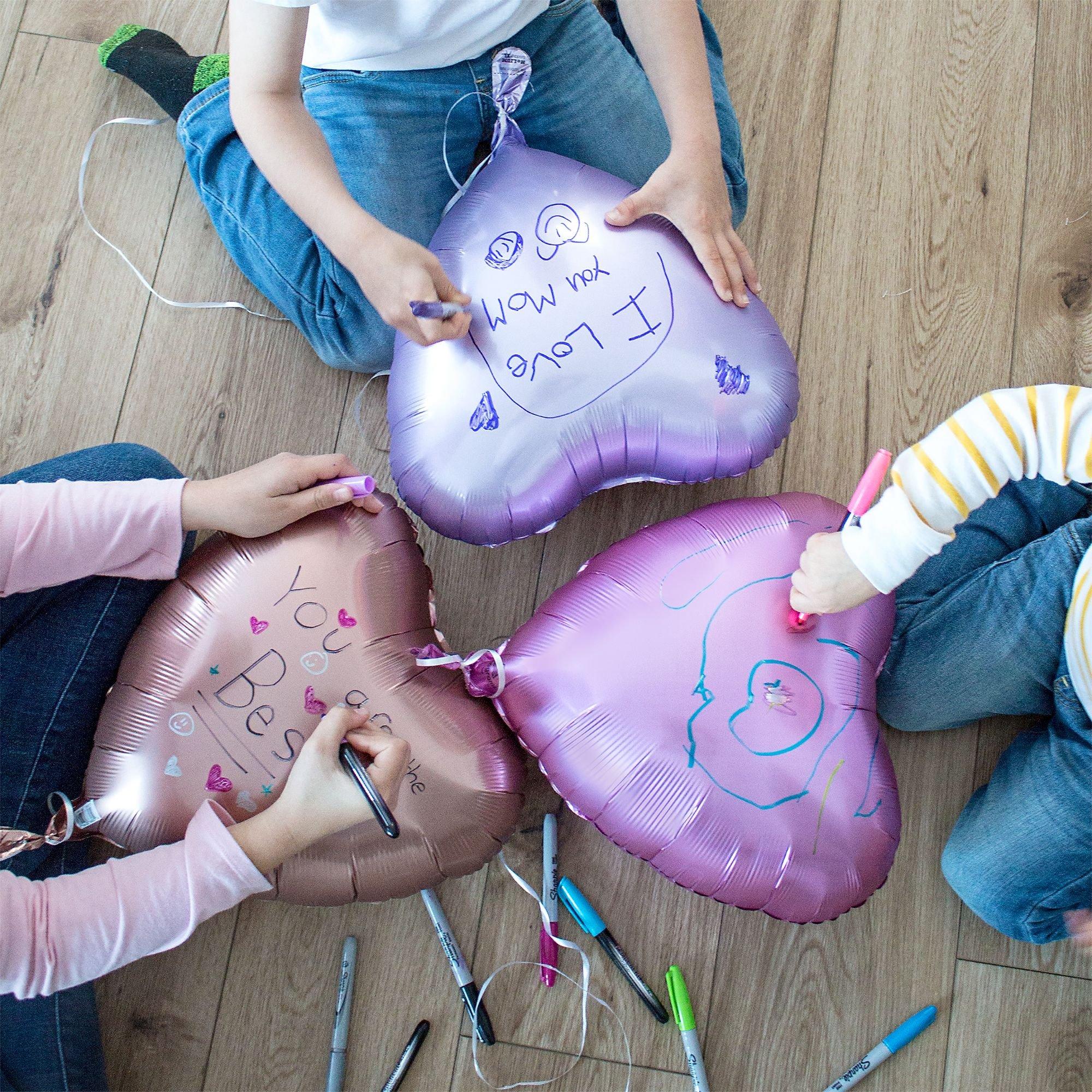 Satin Heart Balloon. 17in. Assorted Colors - Image 23