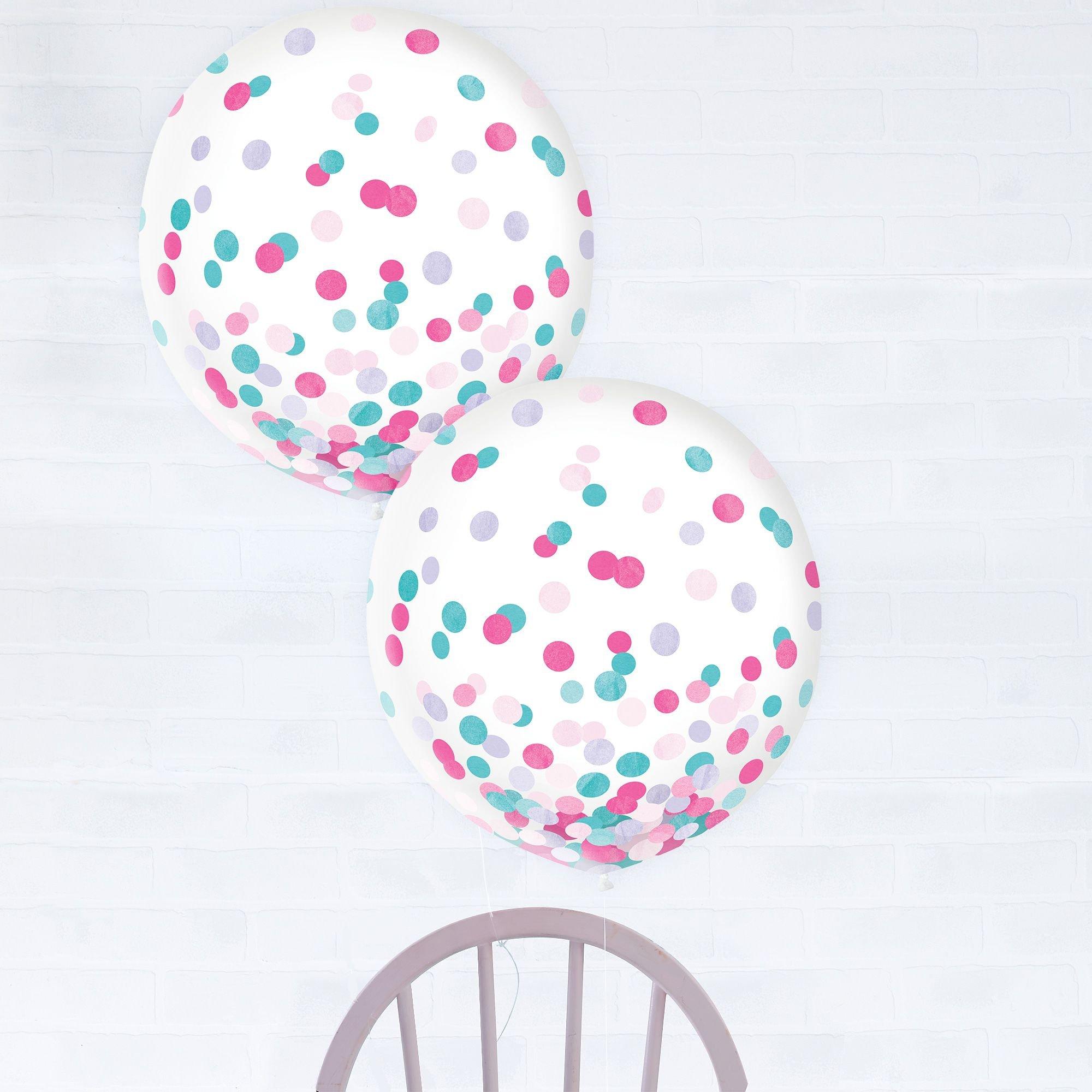 Metallic Confetti Balloons - 24in. 2ct. Assorted Colors - Image 12