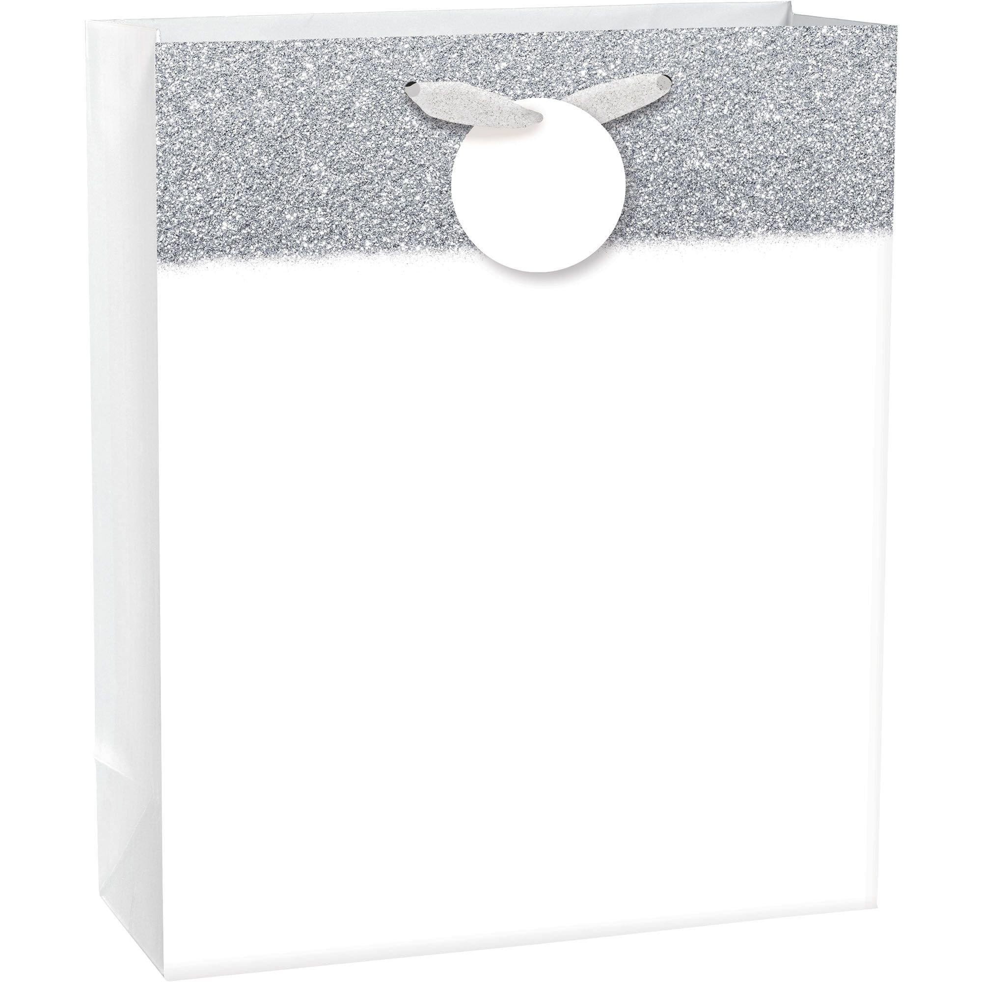 Large Glitter & Matte Gift Bag 10 1/2in x 13in. Assorted Colors - Image 5