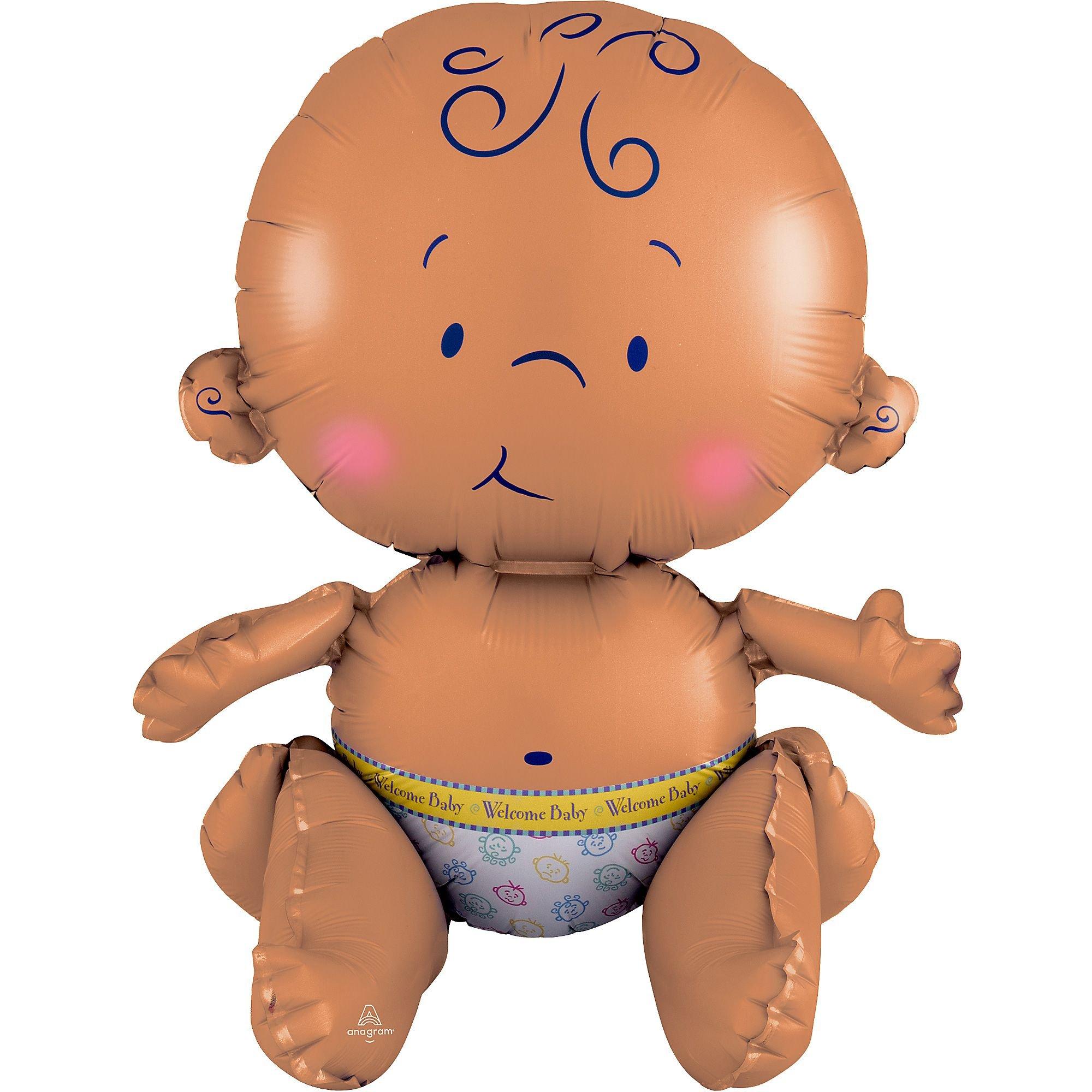 Air-Filled Sitting Welcome Baby Balloon.15in. Assorted Colors - Image 2