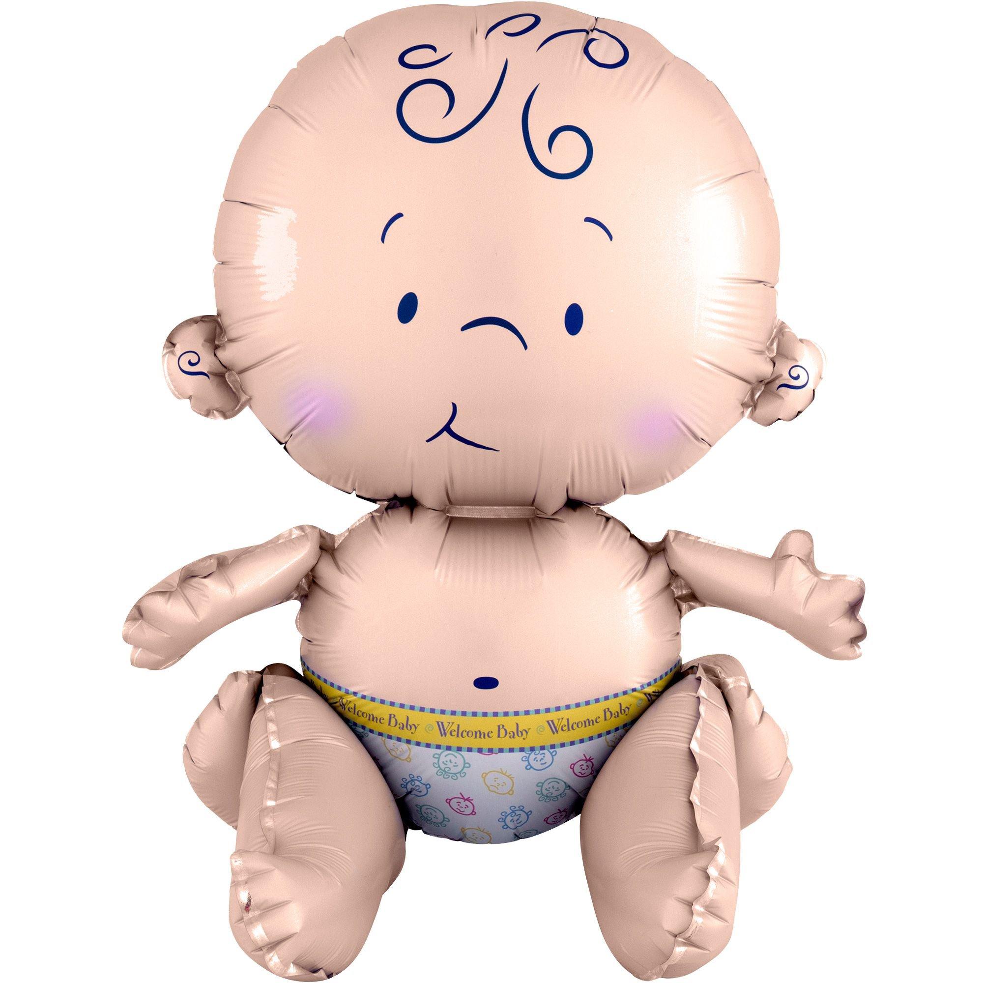 Air-Filled Sitting Welcome Baby Balloon.15in. Assorted Colors - Image 5