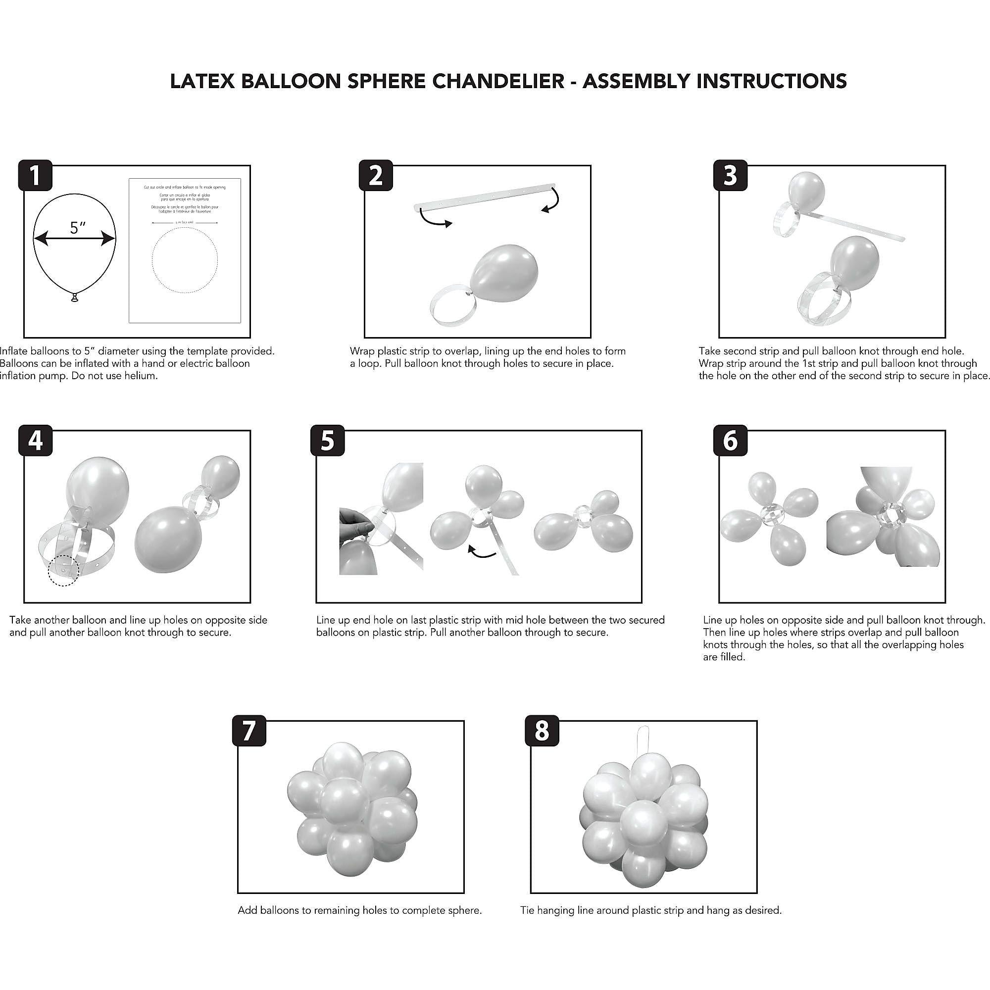 Air-Filled Latex Balloon Chandelier Sphere Kit. Assorted Colors - Image 14