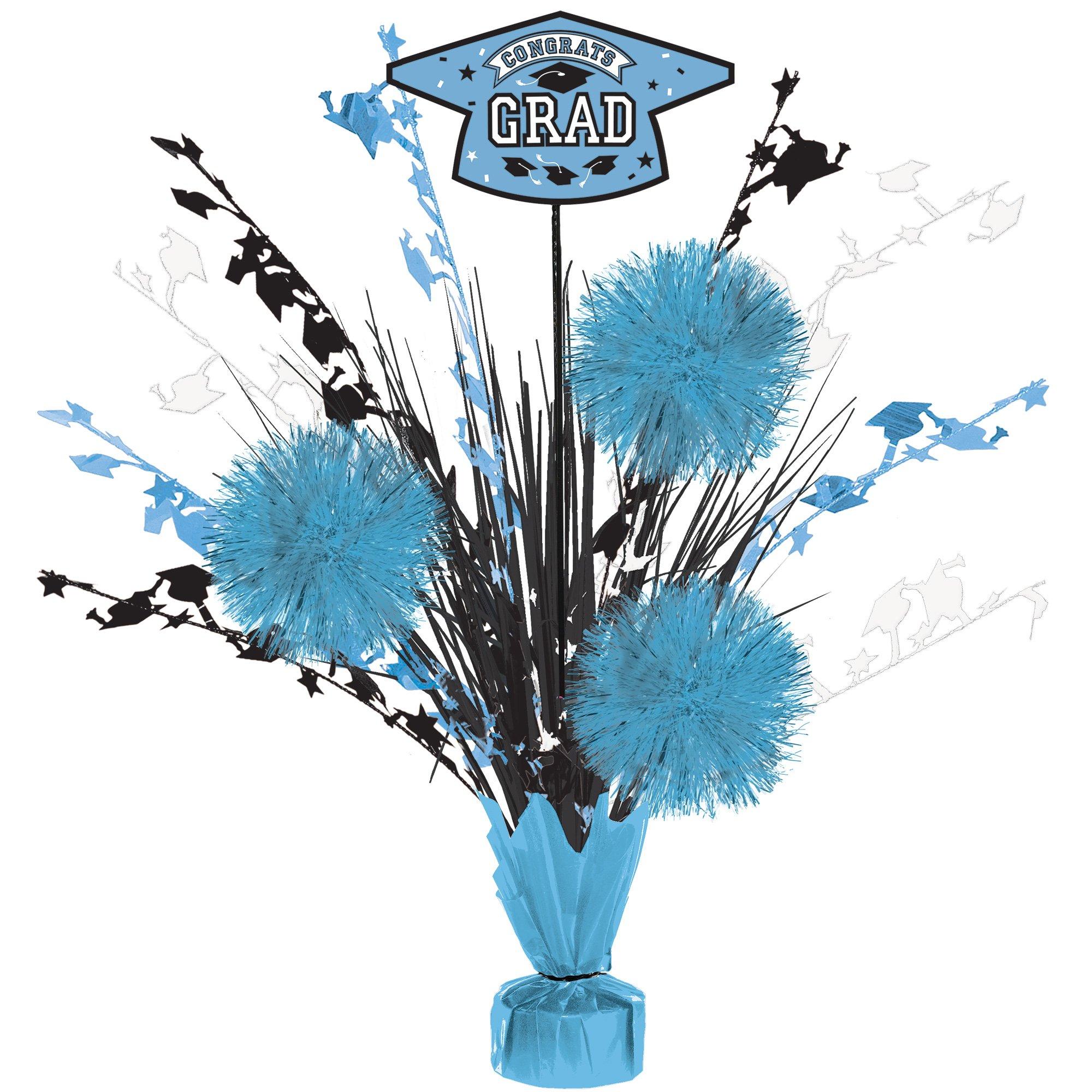 Congrats Grad Tinsel Burst Spray Centerpiece. 18in. Assorted Colors - Image 5
