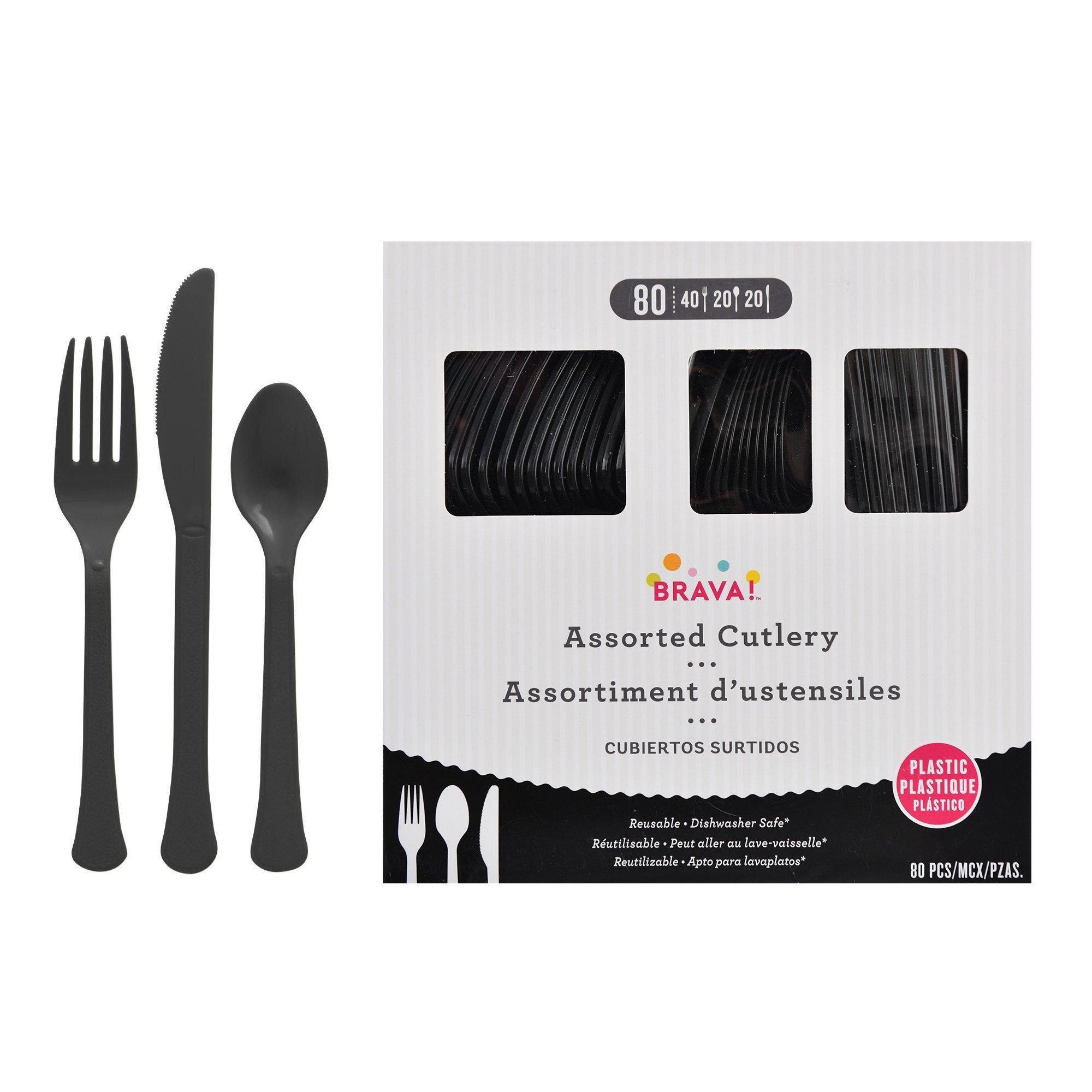 Plastic Cutlery Set. Assorted Colors. Multiple Guest Counts - Image 2
