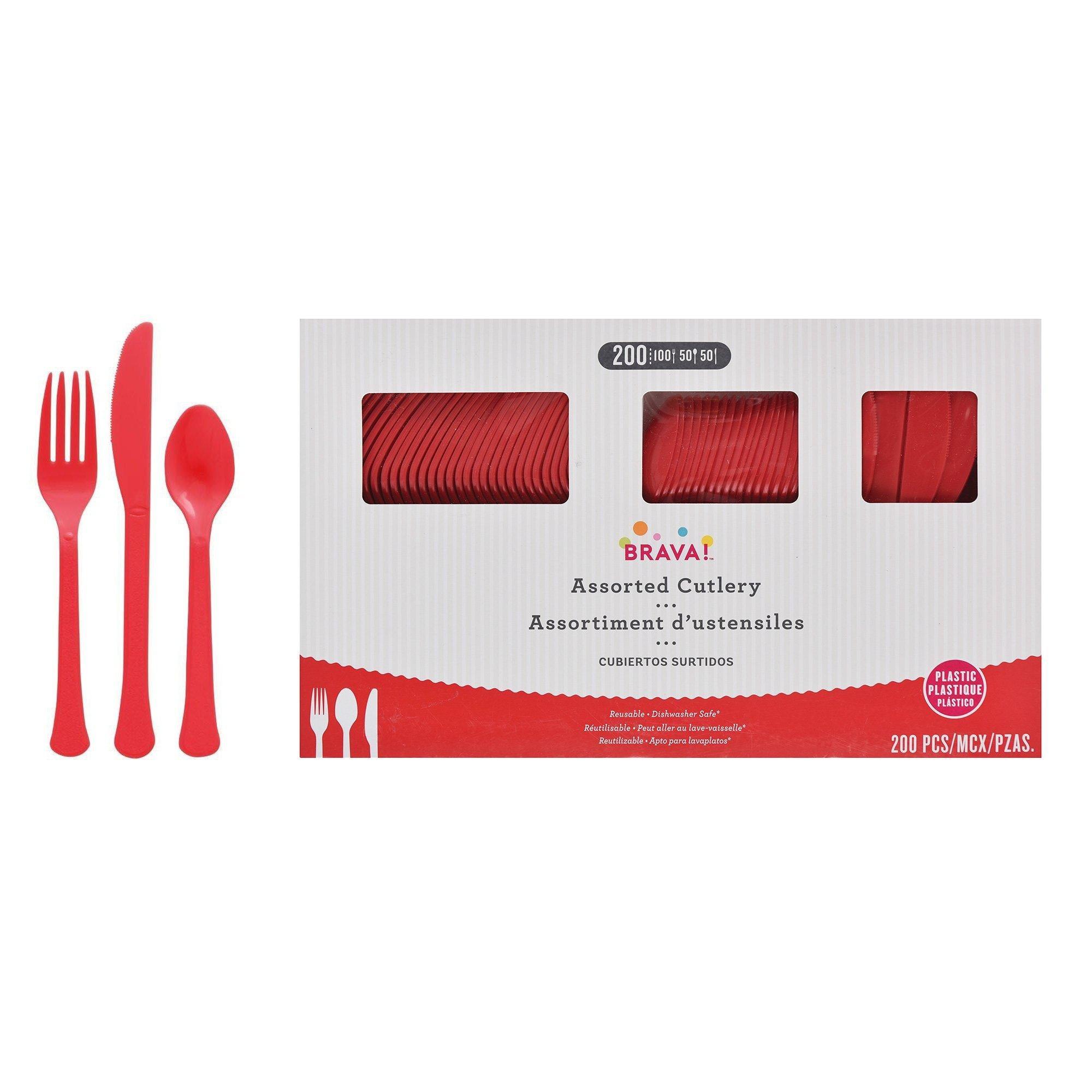 Plastic Cutlery Set. Assorted Colors. Multiple Guest Counts - Image 25