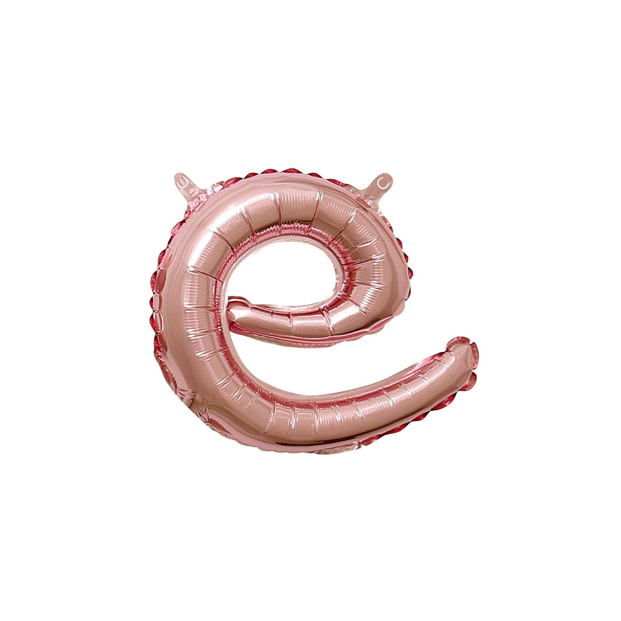 Air-Filled Rose Gold Lowercase Cursive Letter (A-Z) Foil Balloon. 10in x 8in - Image 14