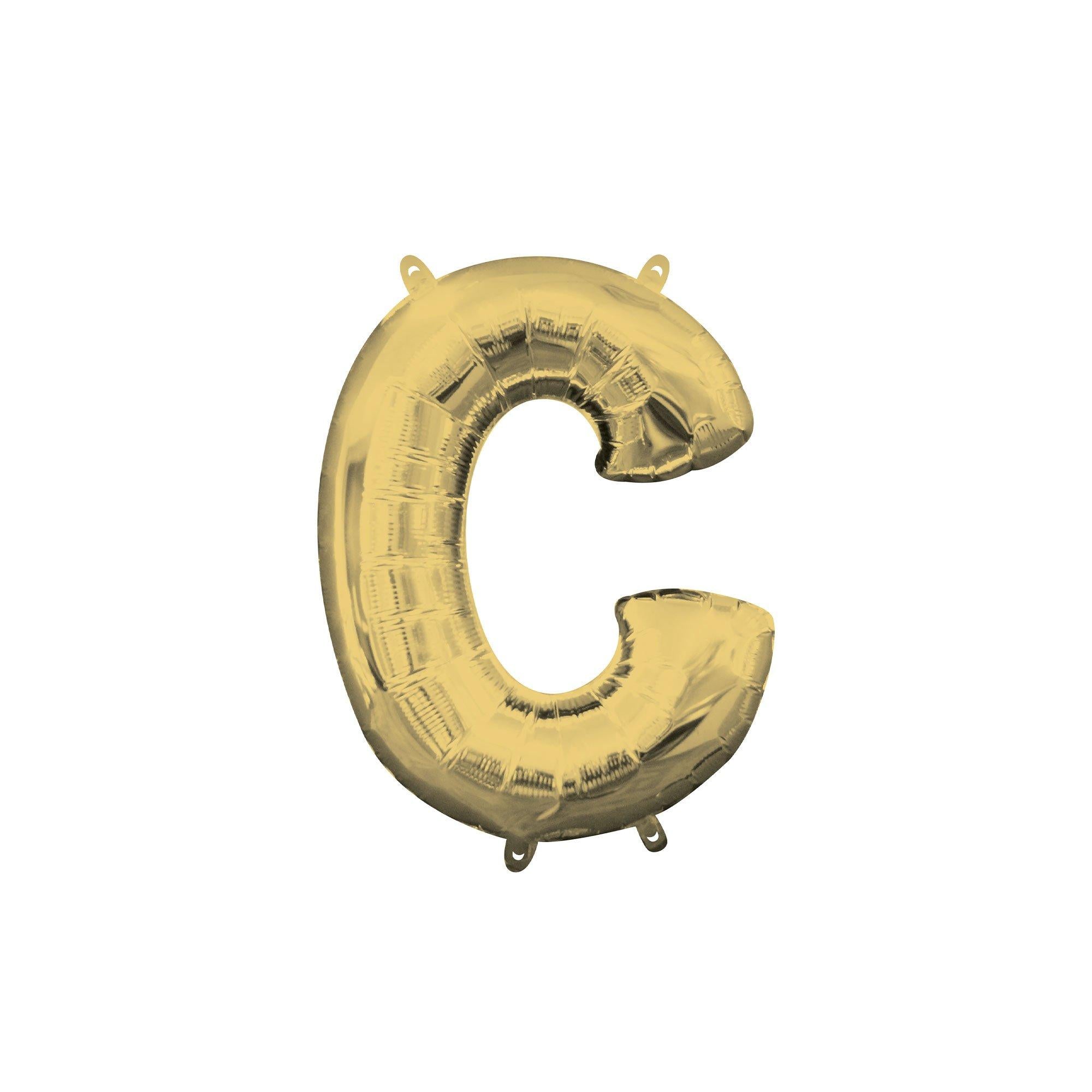 13in Air-Filled White Gold Letter (A-Z) Balloon - Image 13