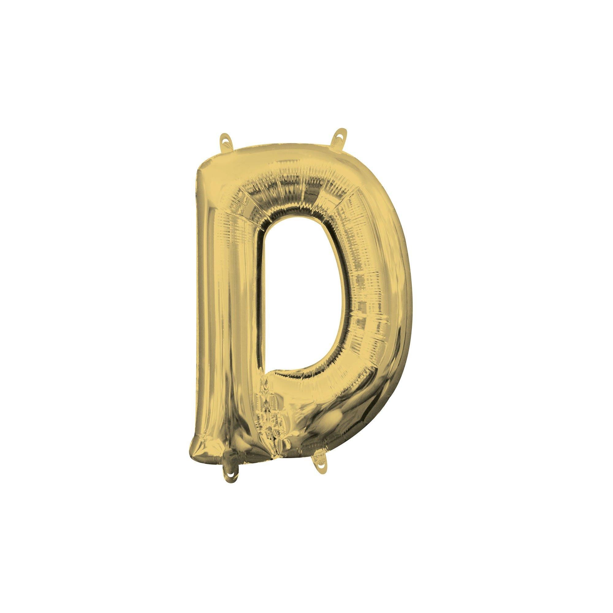 13in Air-Filled White Gold Letter (A-Z) Balloon - Image 19