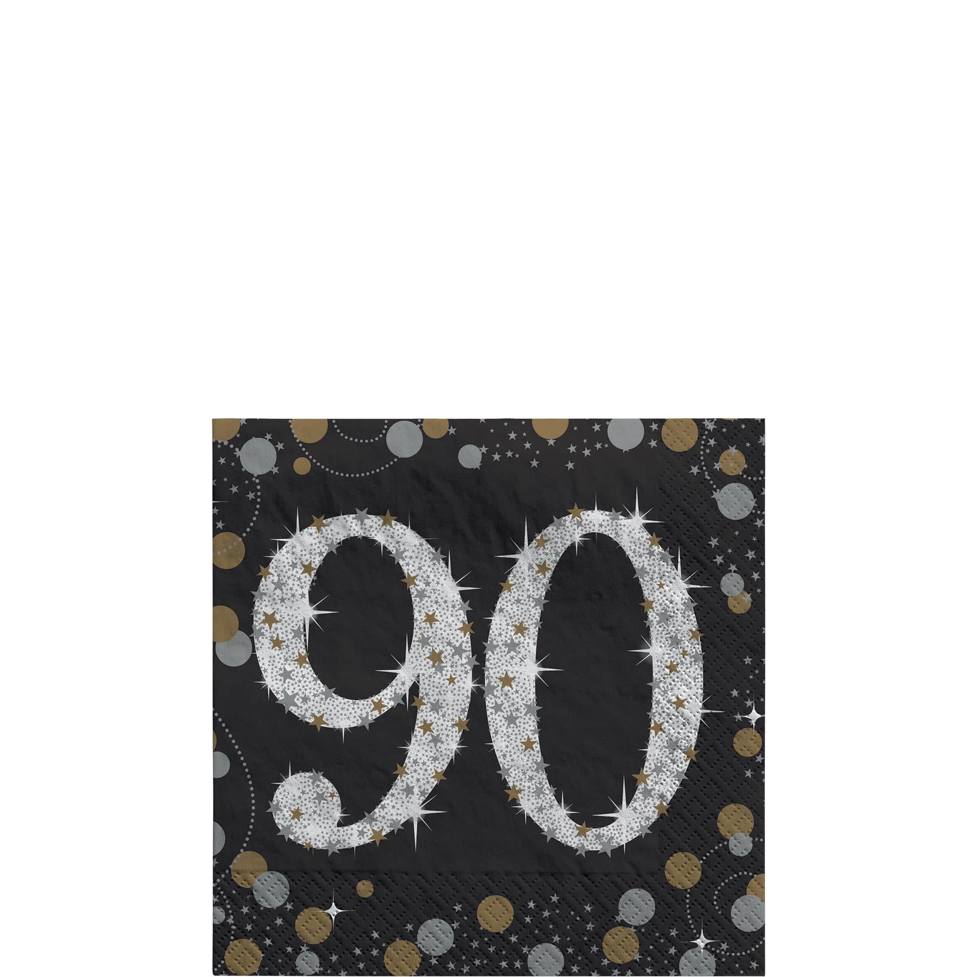 Birthday Beverage Napkins 16ct - Sparkling Celebration. Ages 70. 80. 90. 100