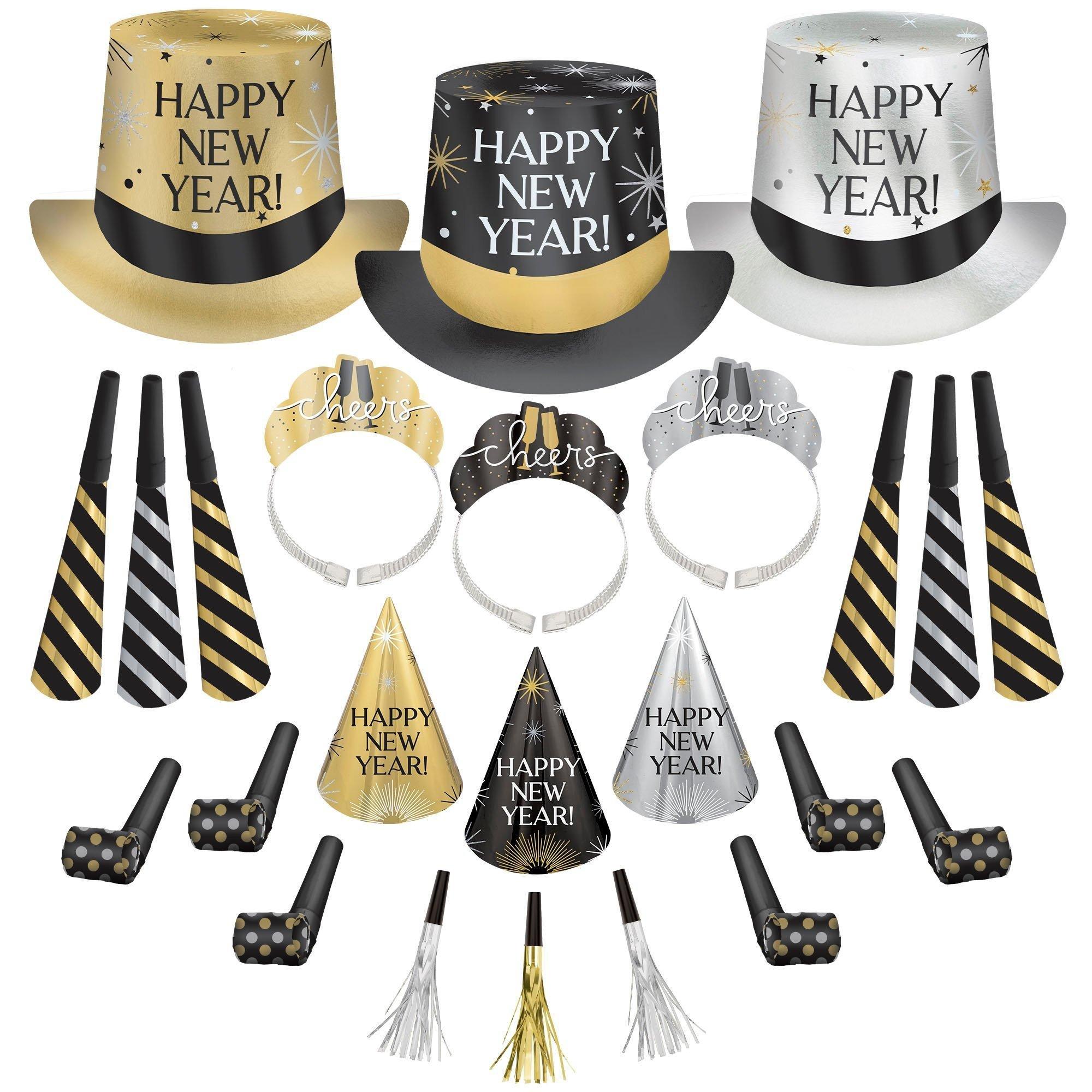 Black. Silver. Gold New Year's Eve Party Kit. Multiple Counts - Image 9