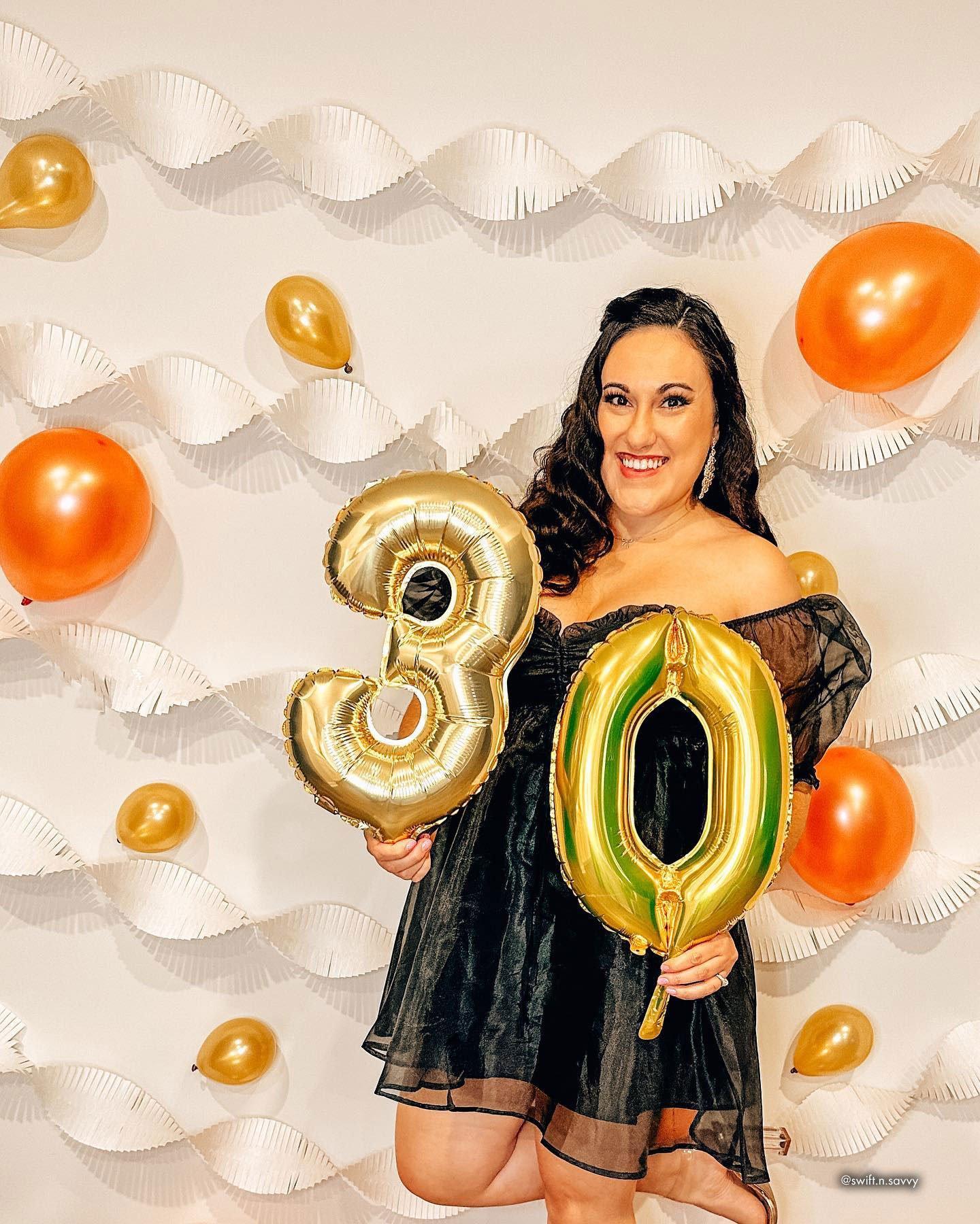 13in Air-Filled White Gold Number (0-9) Balloon - Image 24