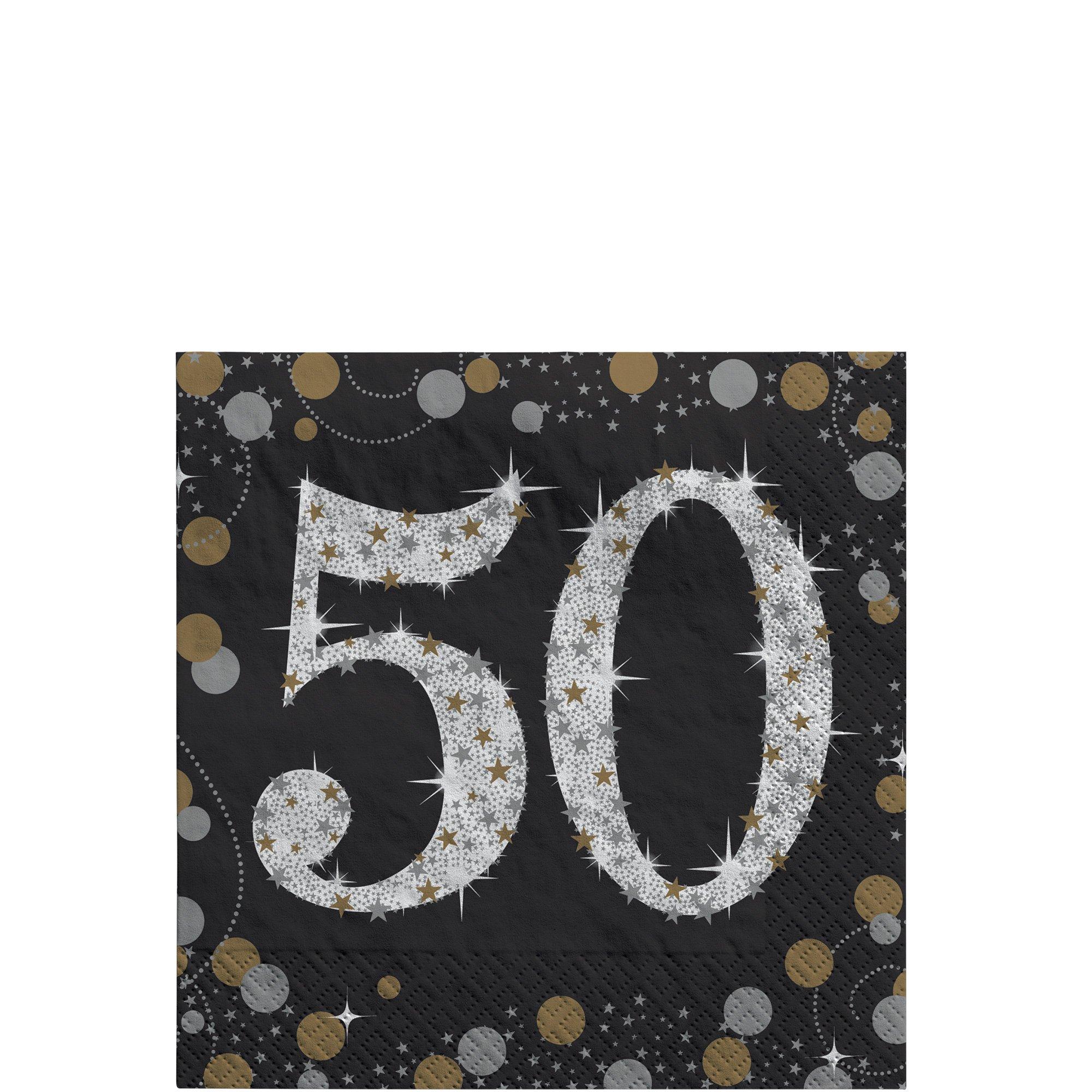 Milestone Beverage Napkins. 16ct - Sparkling Celebration. Ages 30. 40. 50. 60 - Image 6