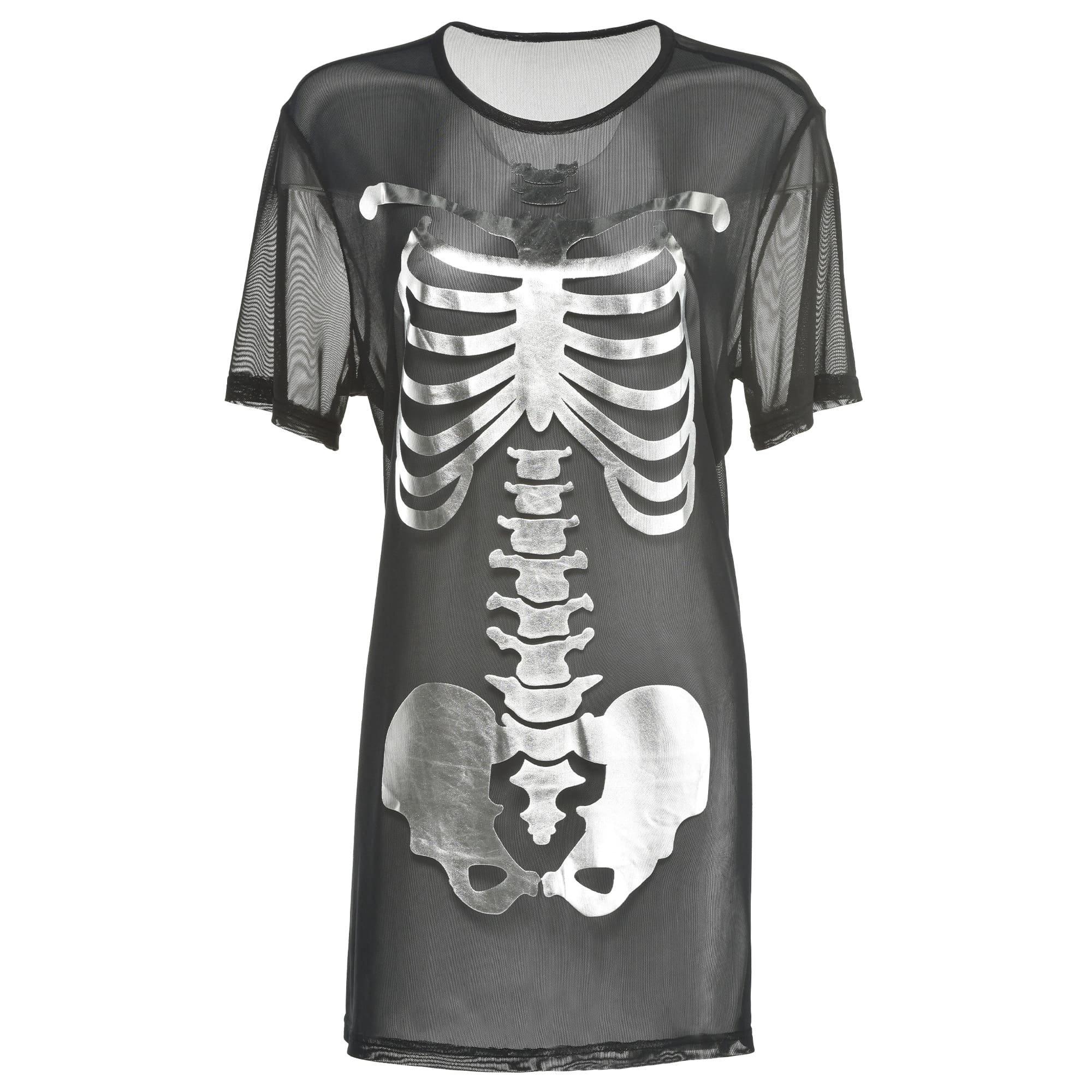 Metallic Skeleton Mesh T-shirt Dress for Adults - Image 2