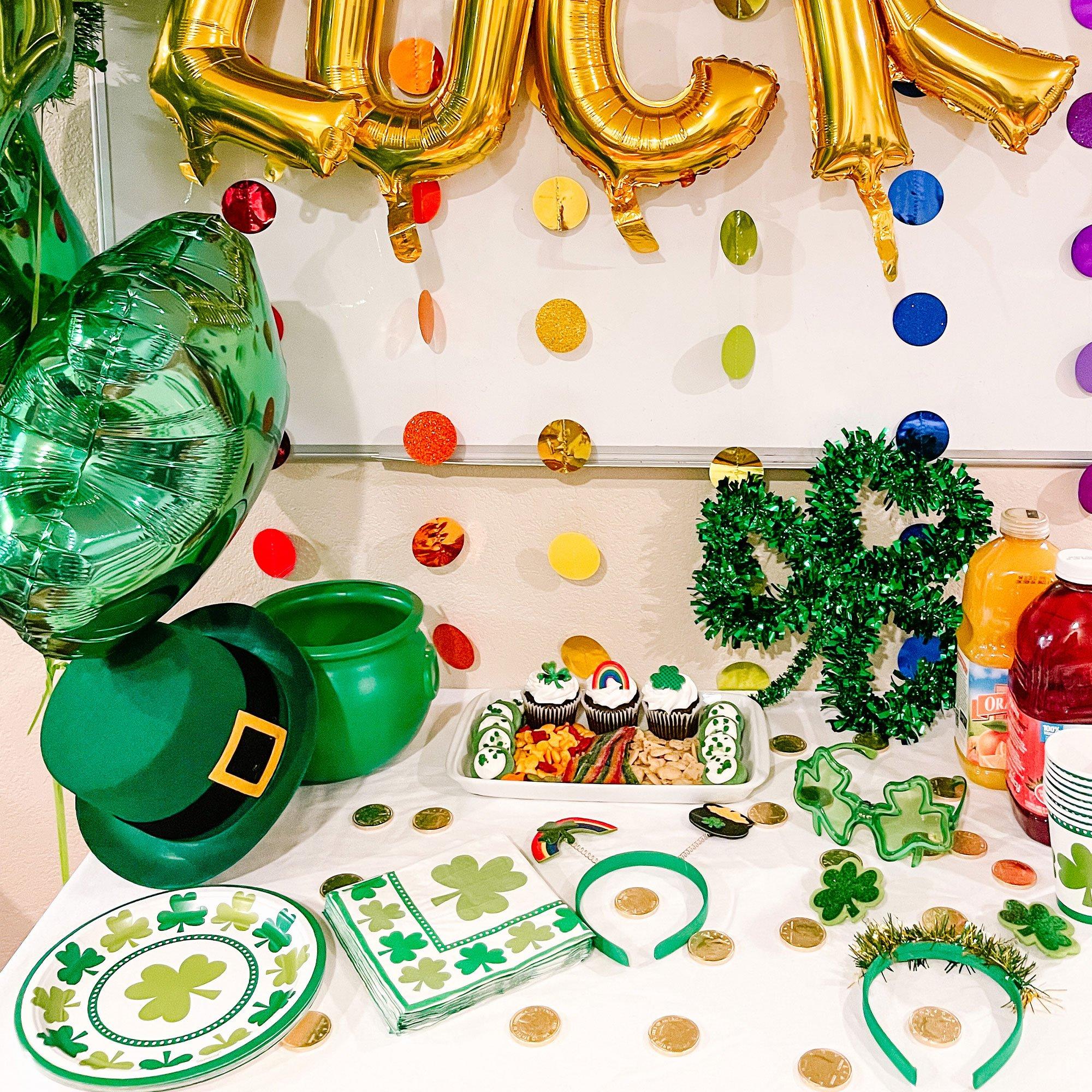 Glitter Shamrock St. Patrick's Day Fabric & Plastic Head Bopper. 7.9in x 9.4in - Image 3